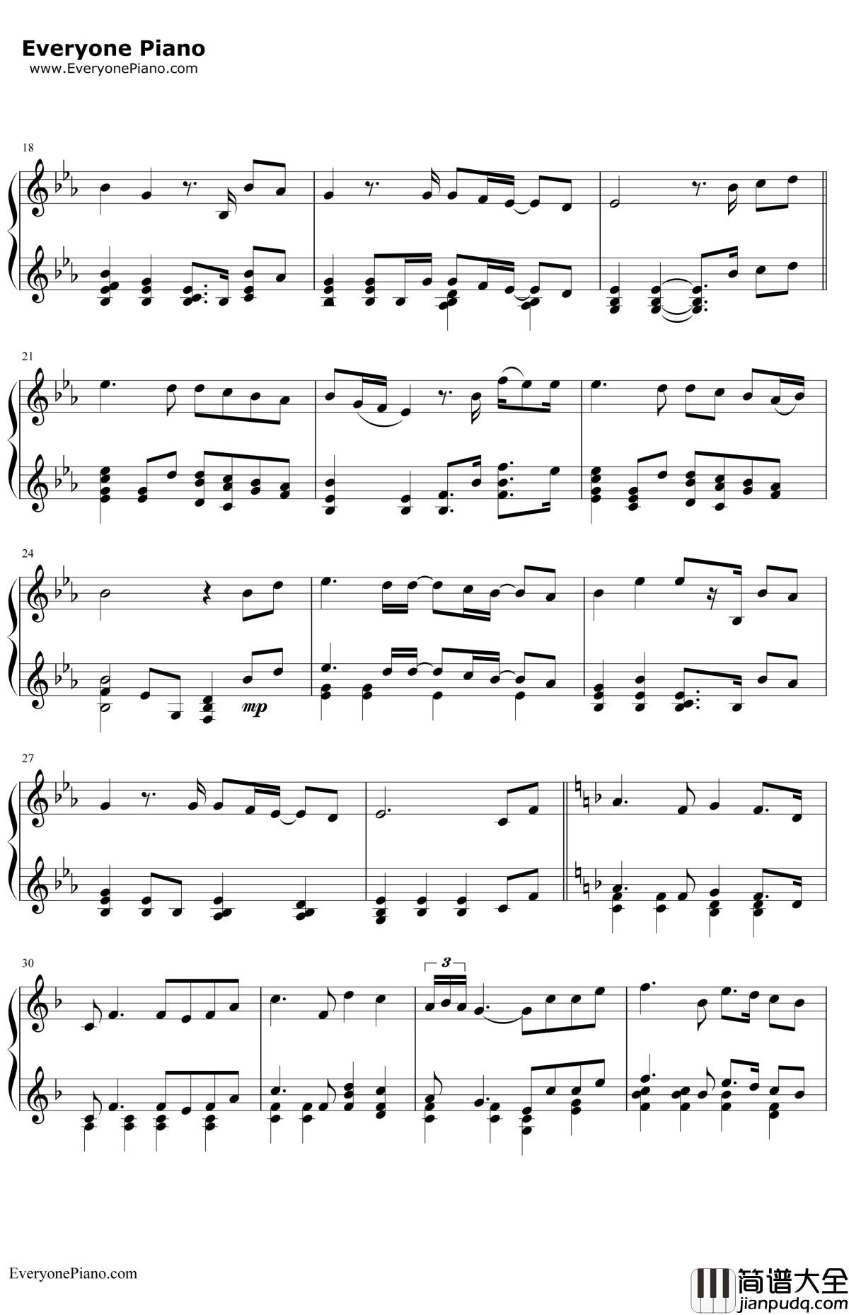 You_Raise_Me_Up钢琴谱_Westlife西城男孩