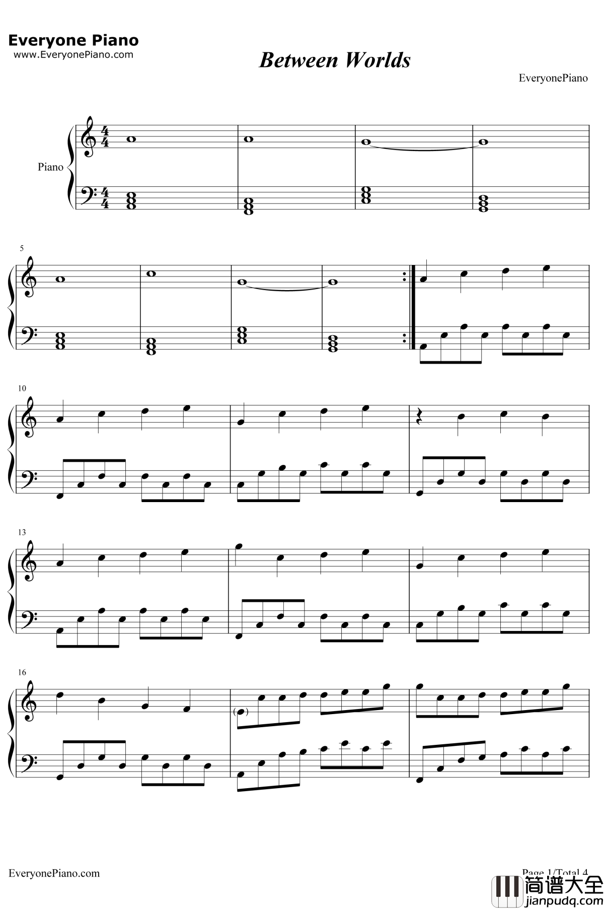 Between_Worlds钢琴谱_RogerSubirana