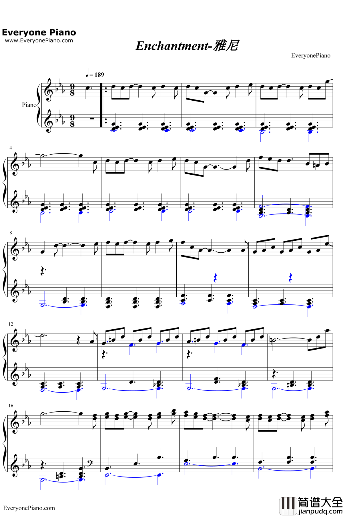Enchantment钢琴谱__雅尼
