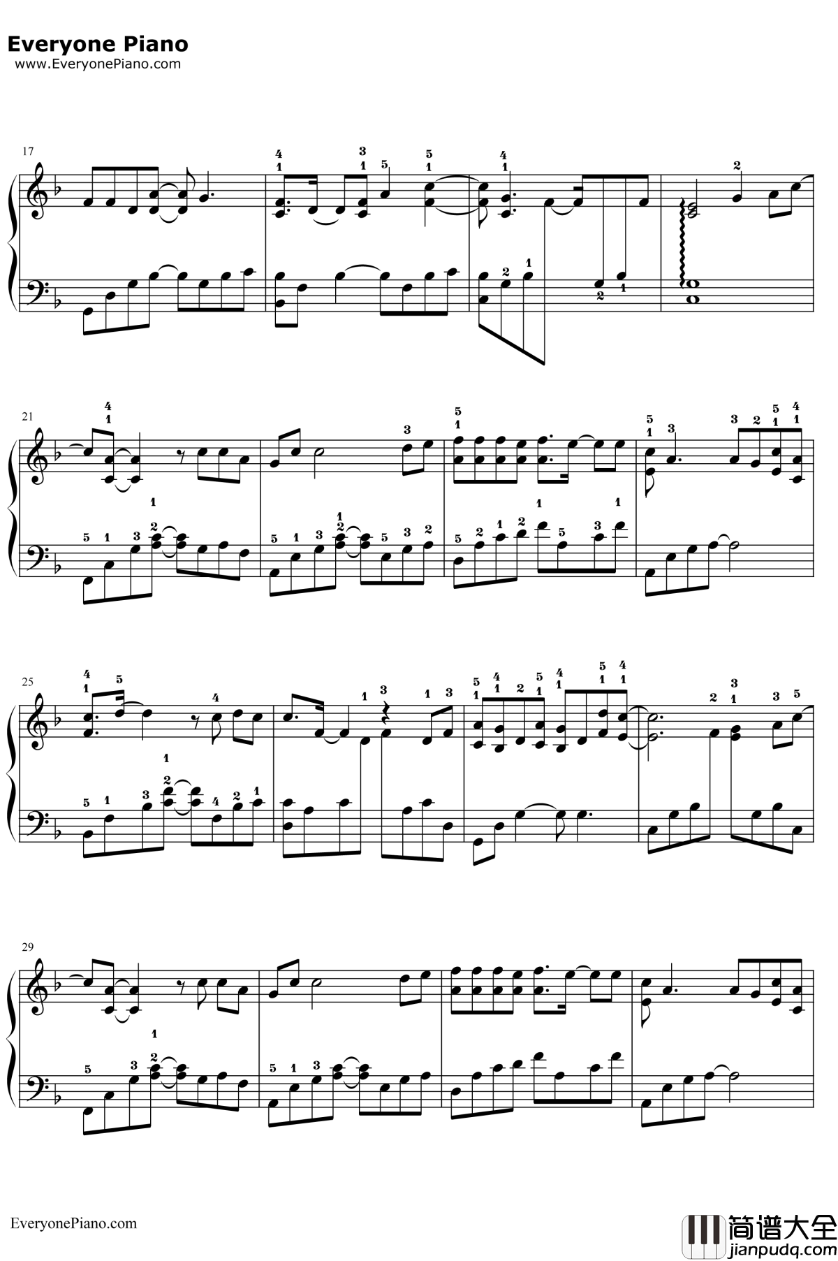 因为爱情钢琴谱__王菲陈奕迅