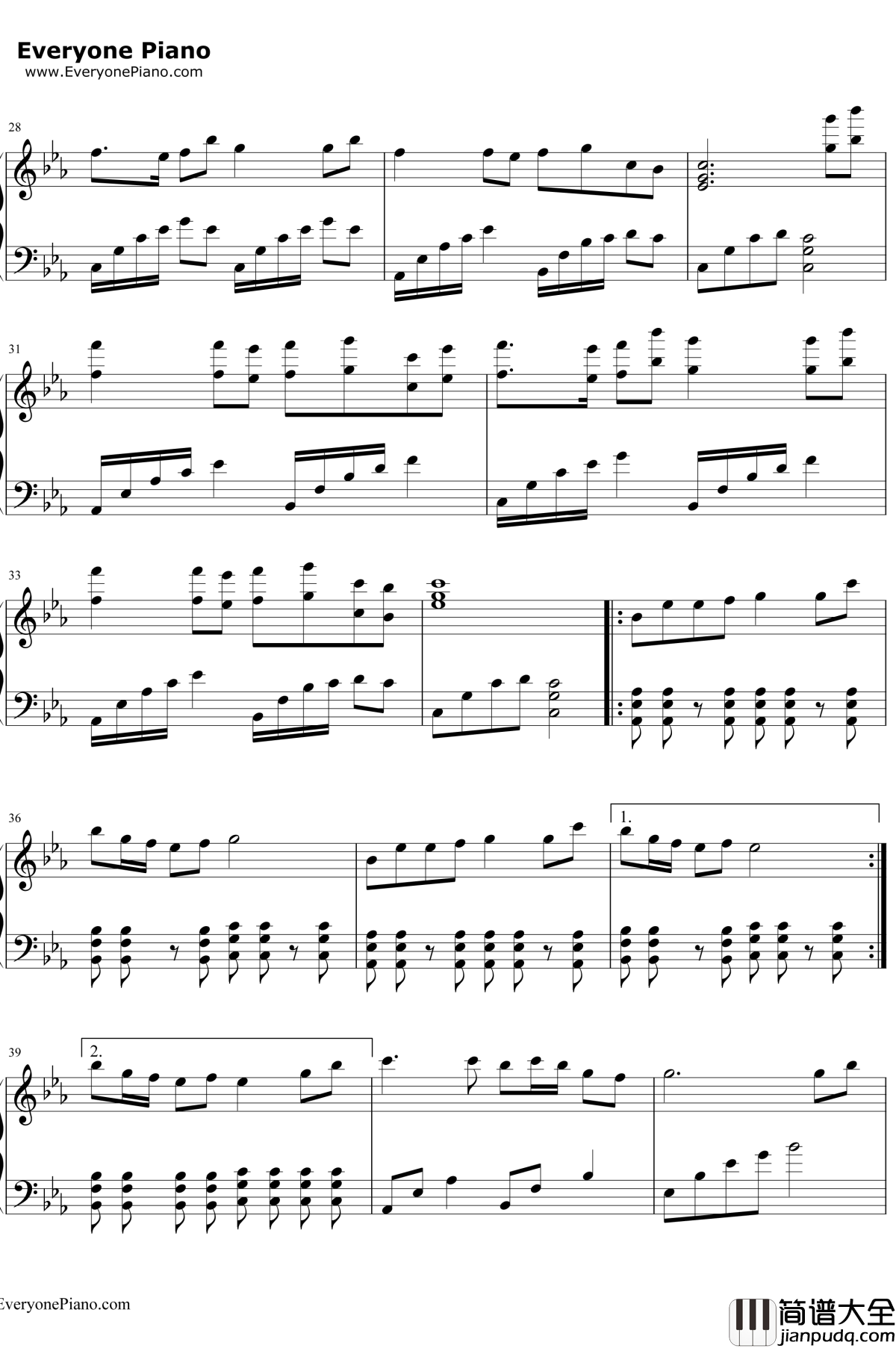 梦与叶樱钢琴谱_初音未来初音ミク_梦と叶桜