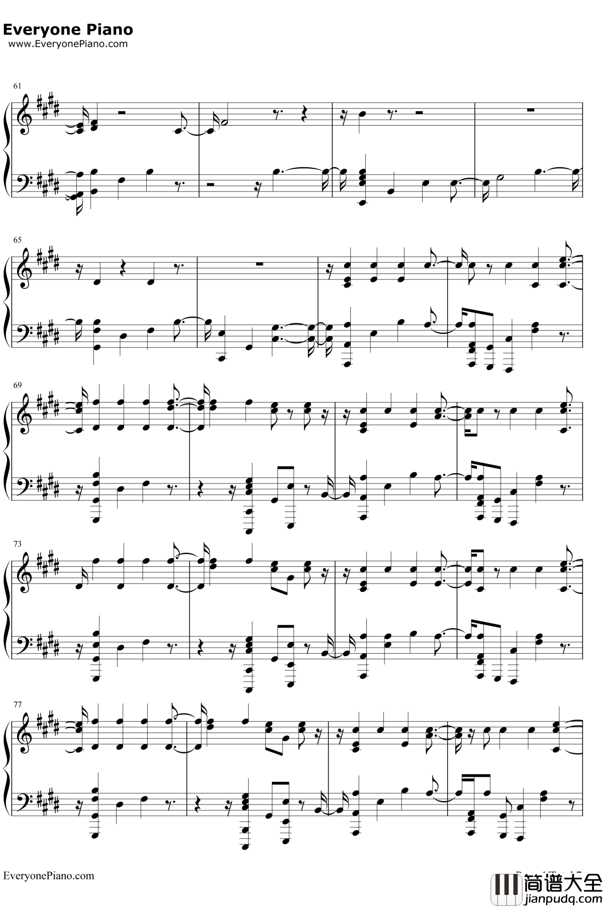 Deliver钢琴谱_FifthHarmony