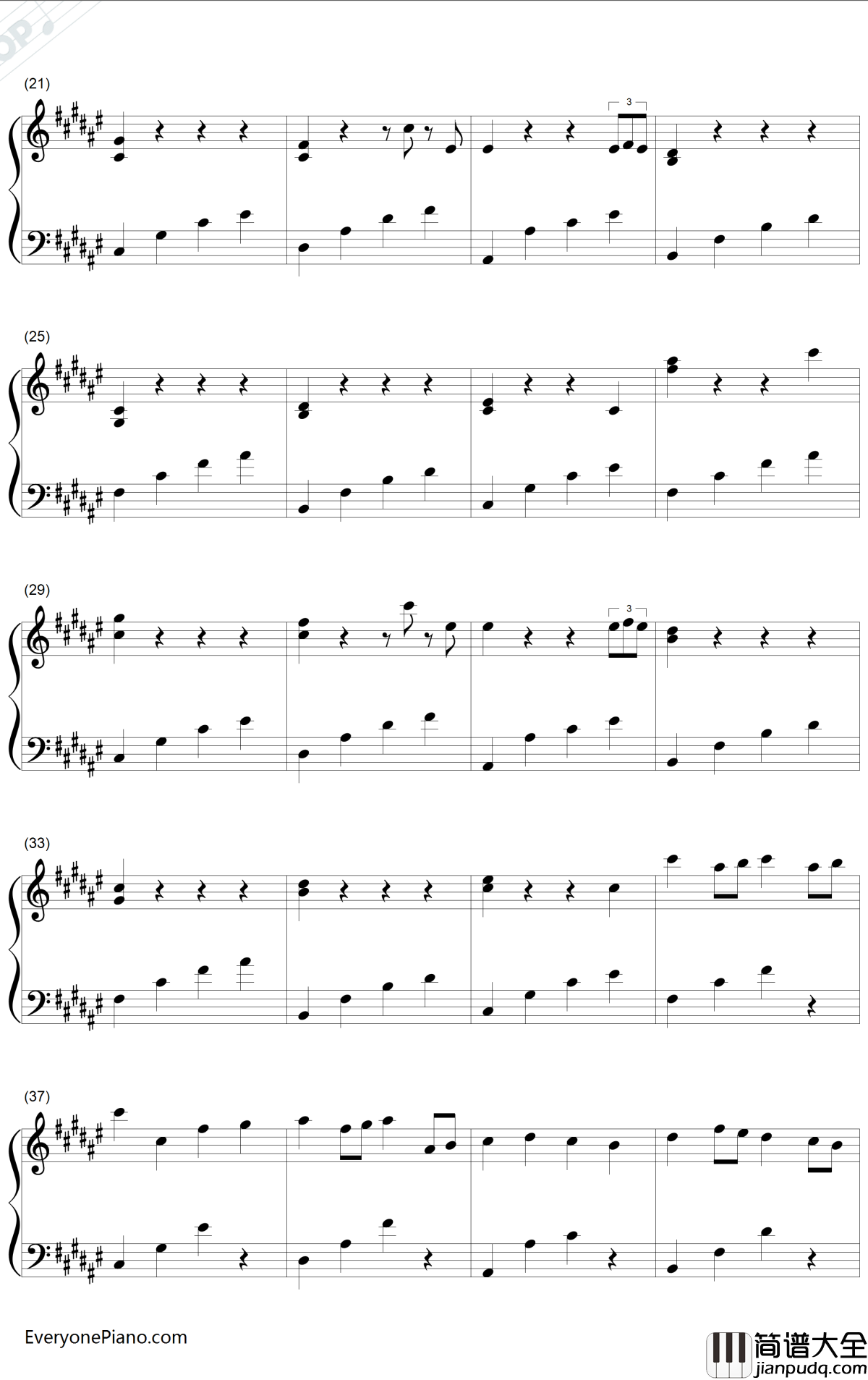 琴光的卡农钢琴谱_琴光Kelly