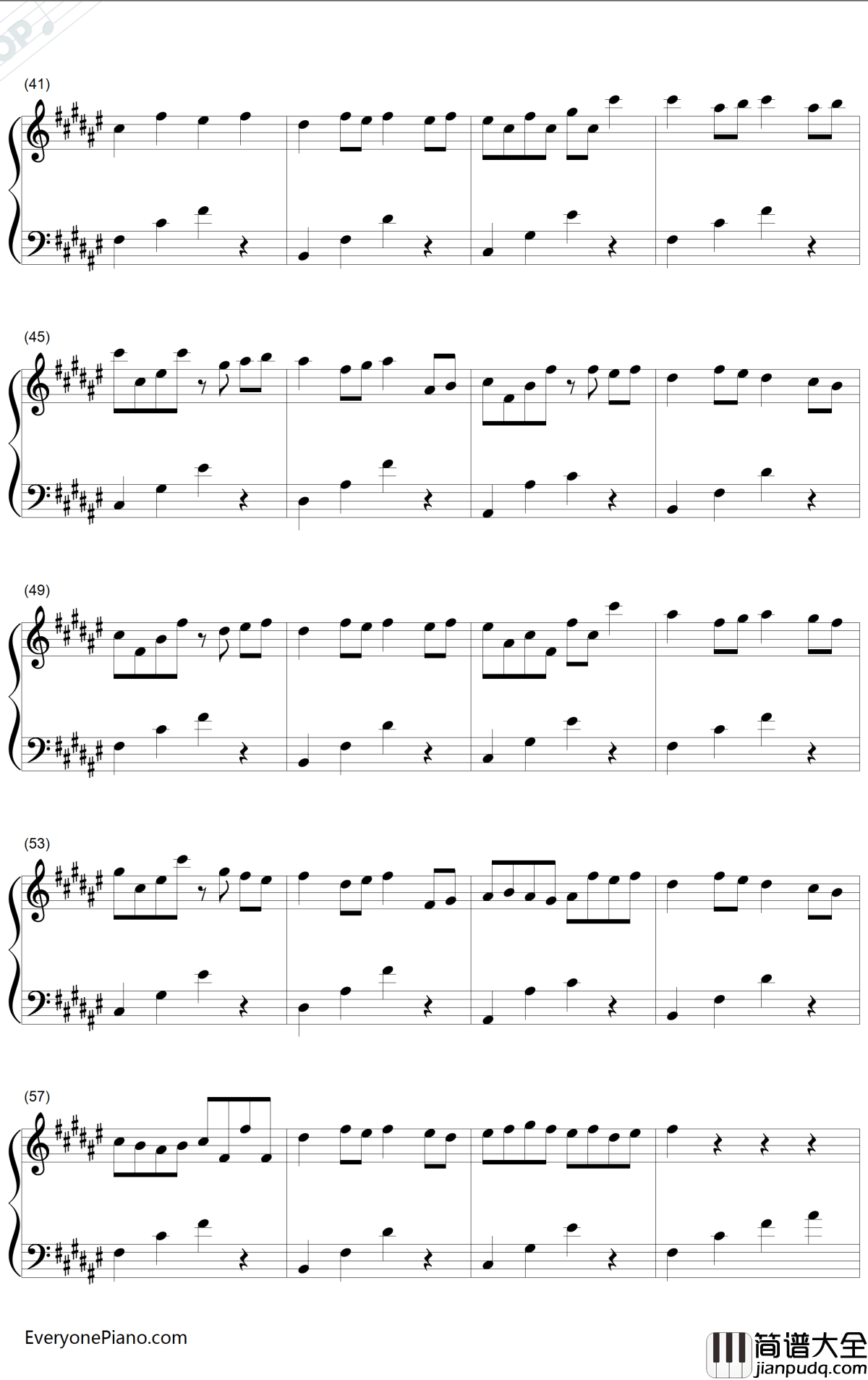 琴光的卡农钢琴谱_琴光Kelly