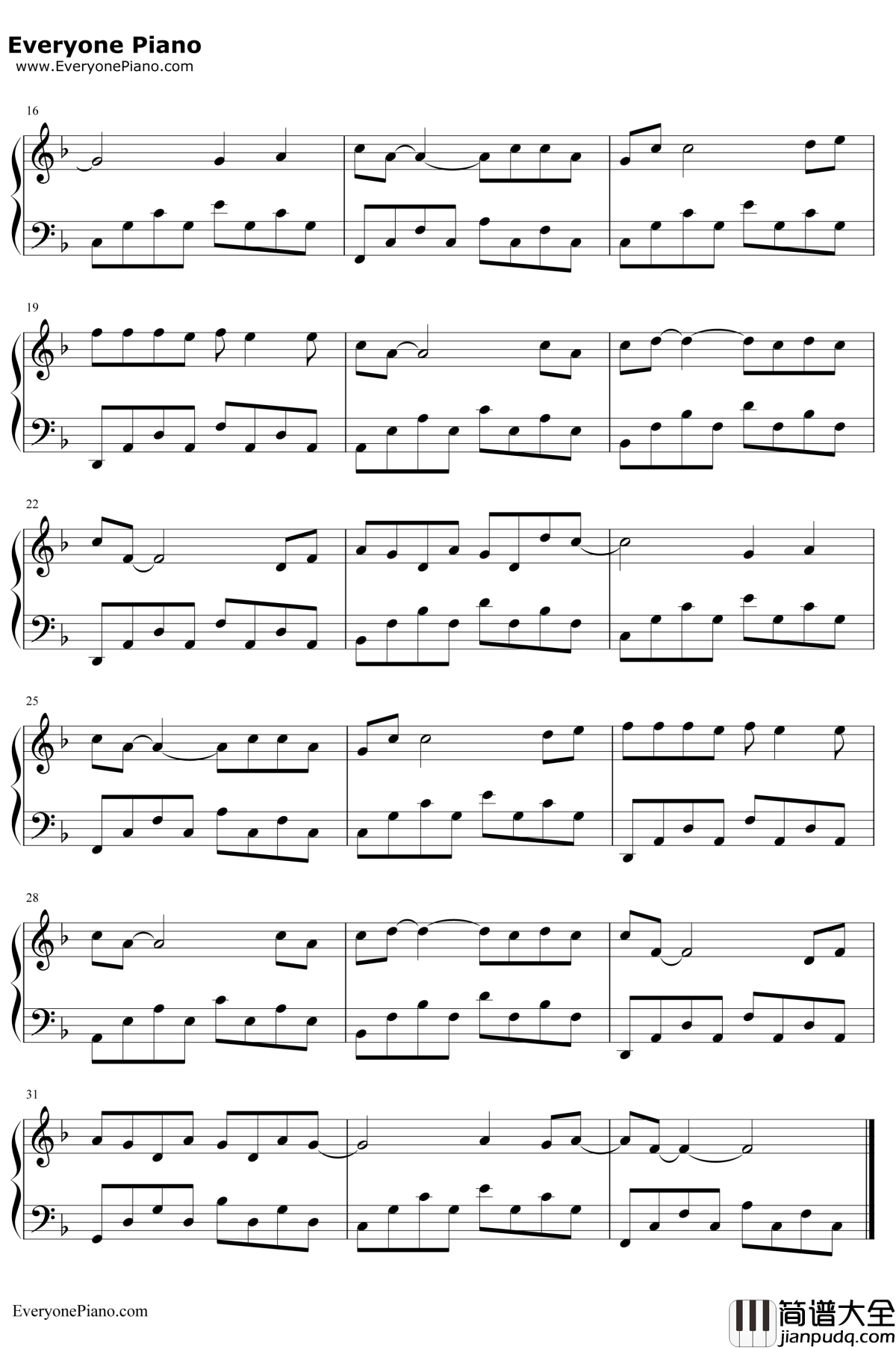 因为爱情钢琴谱_王菲陈奕迅_将爱情进行到底主题曲