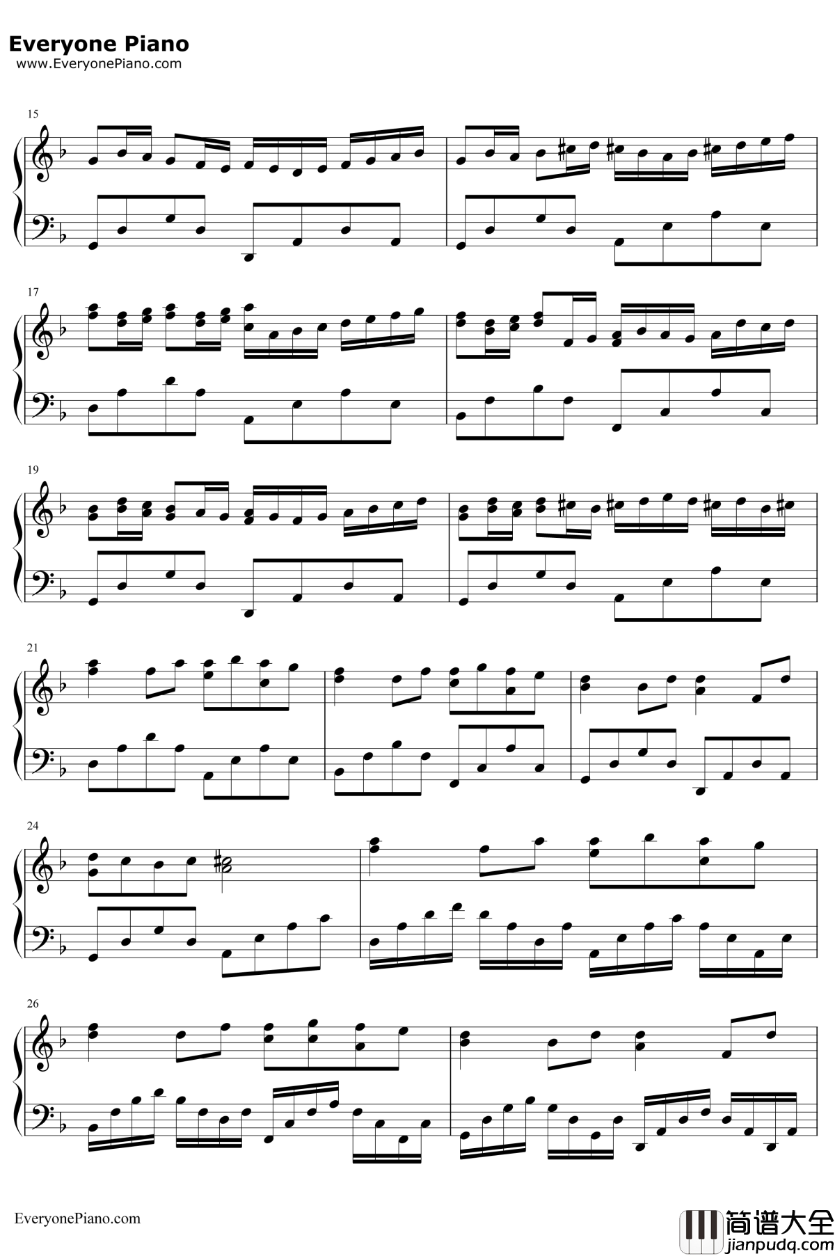 Canon_in_D_Minor钢琴谱_JohannPachelbel