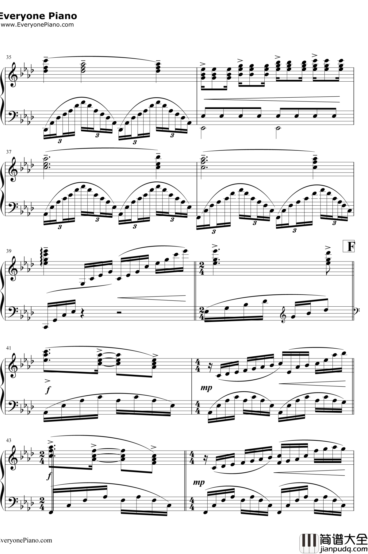 人鬼情未了钢琴谱_理查德·克莱德曼_奔放的旋律_unchainedmelody