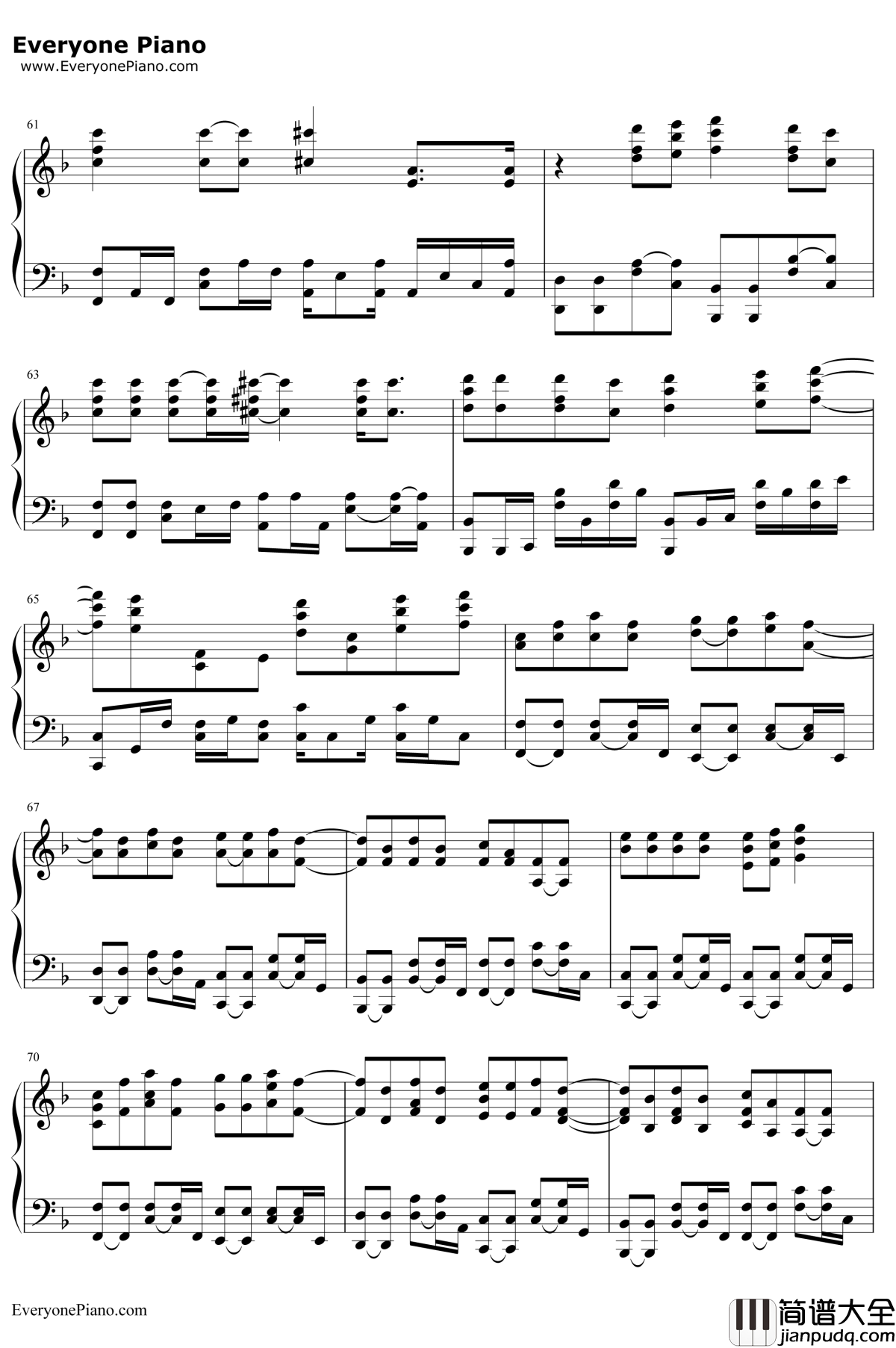 21Guns钢琴谱_GreenDay绿日乐队__变形金刚2_插曲