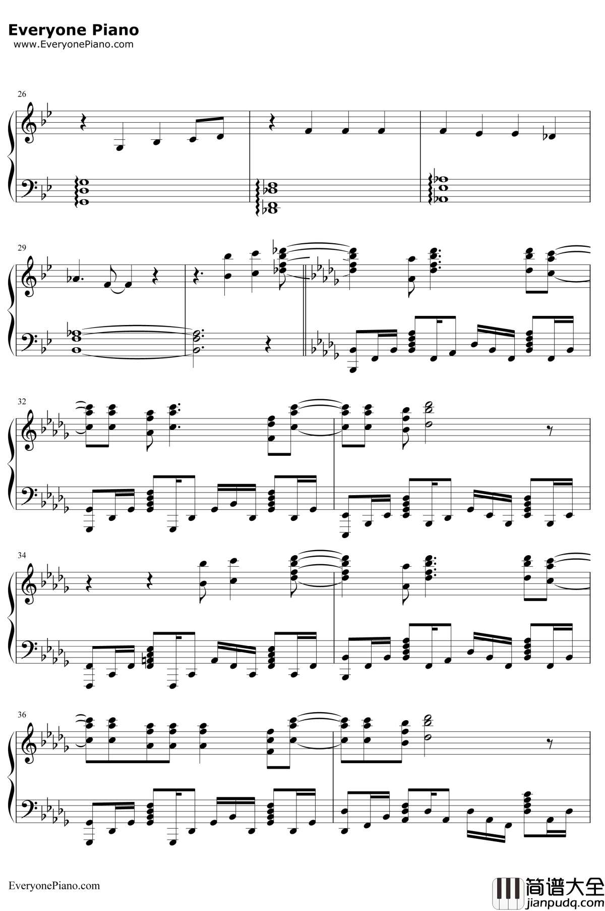 X.U.钢琴谱_SawanoHiroyuki[nZk]:Gemie_终结的炽天使主题曲