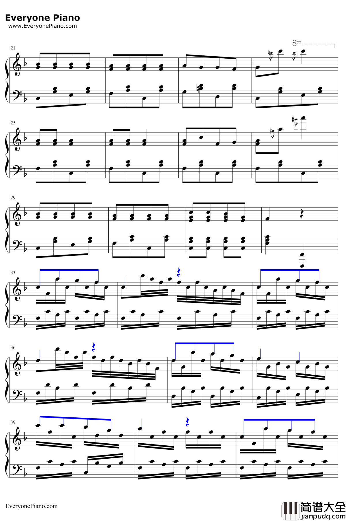 铃儿响叮当钢琴谱_JamesLordPierpont_炫技版