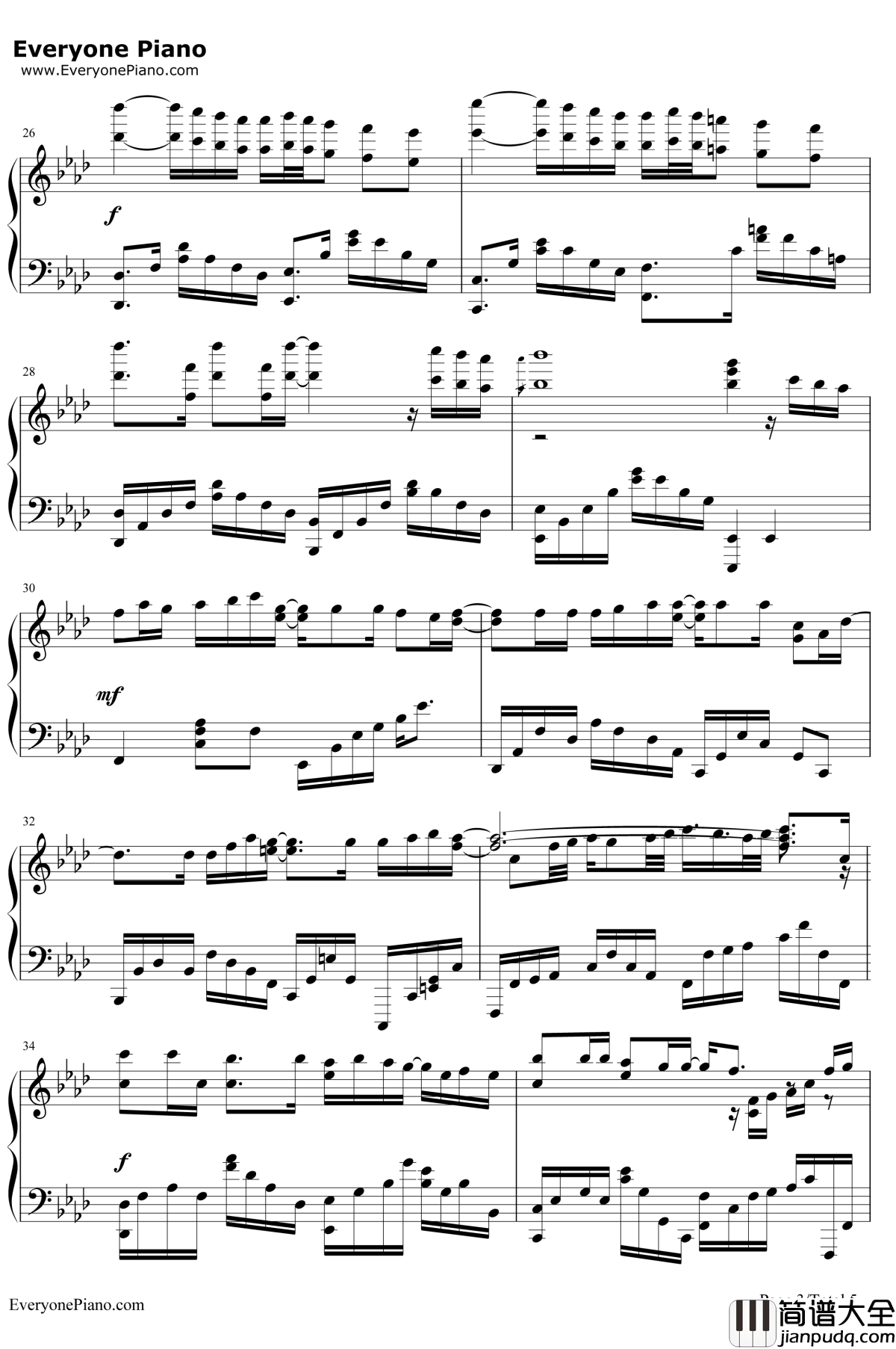 电灯胆钢琴谱__邓丽欣