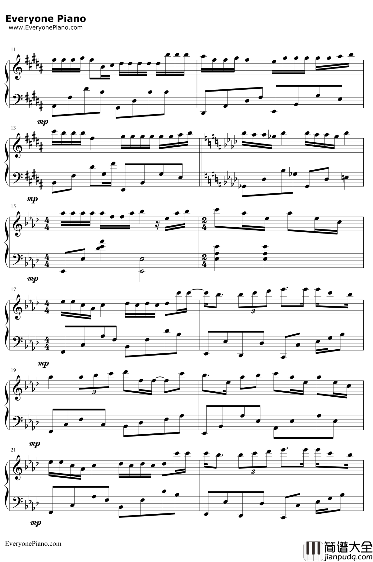 我在那一角患过伤风钢琴谱_冯曦妤_我在那一角患过伤风