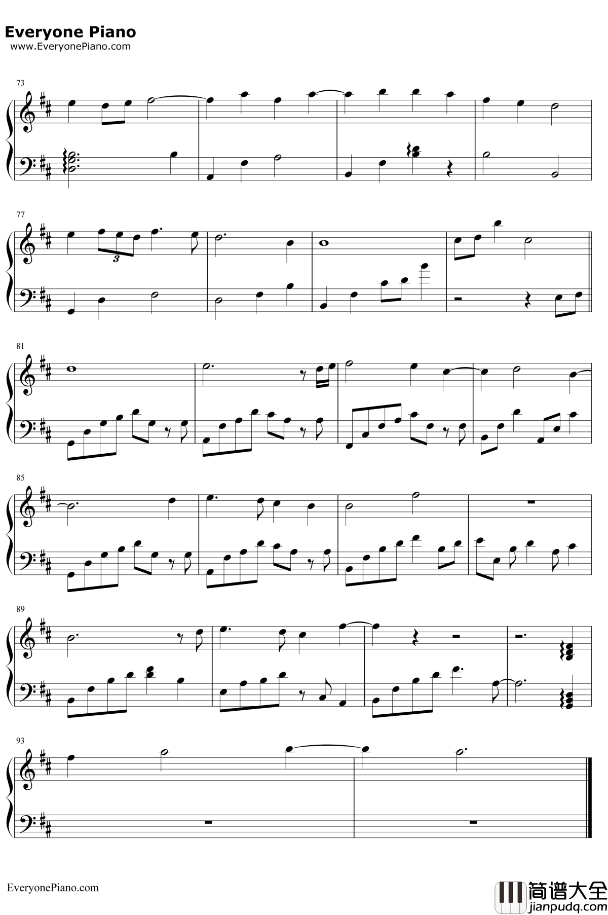 暁のヨナ钢琴谱_梁邦彦_晨曦公主OP