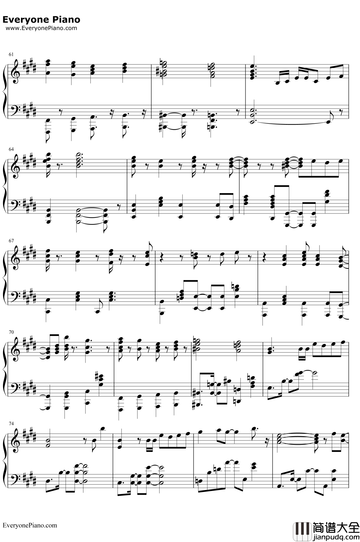 M@STERPIECE钢琴谱_765PROALLSTARS_偶像大师走向光辉的未来主题歌