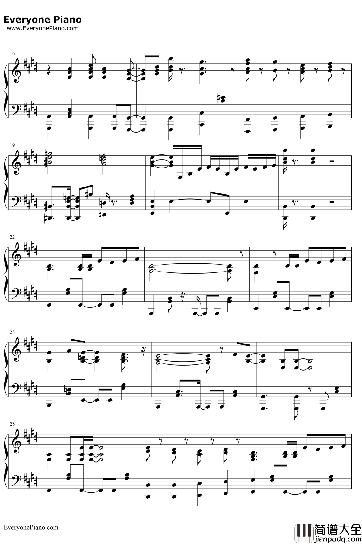 M@STERPIECE钢琴谱_765PROALLSTARS_偶像大师走向光辉的未来主题歌