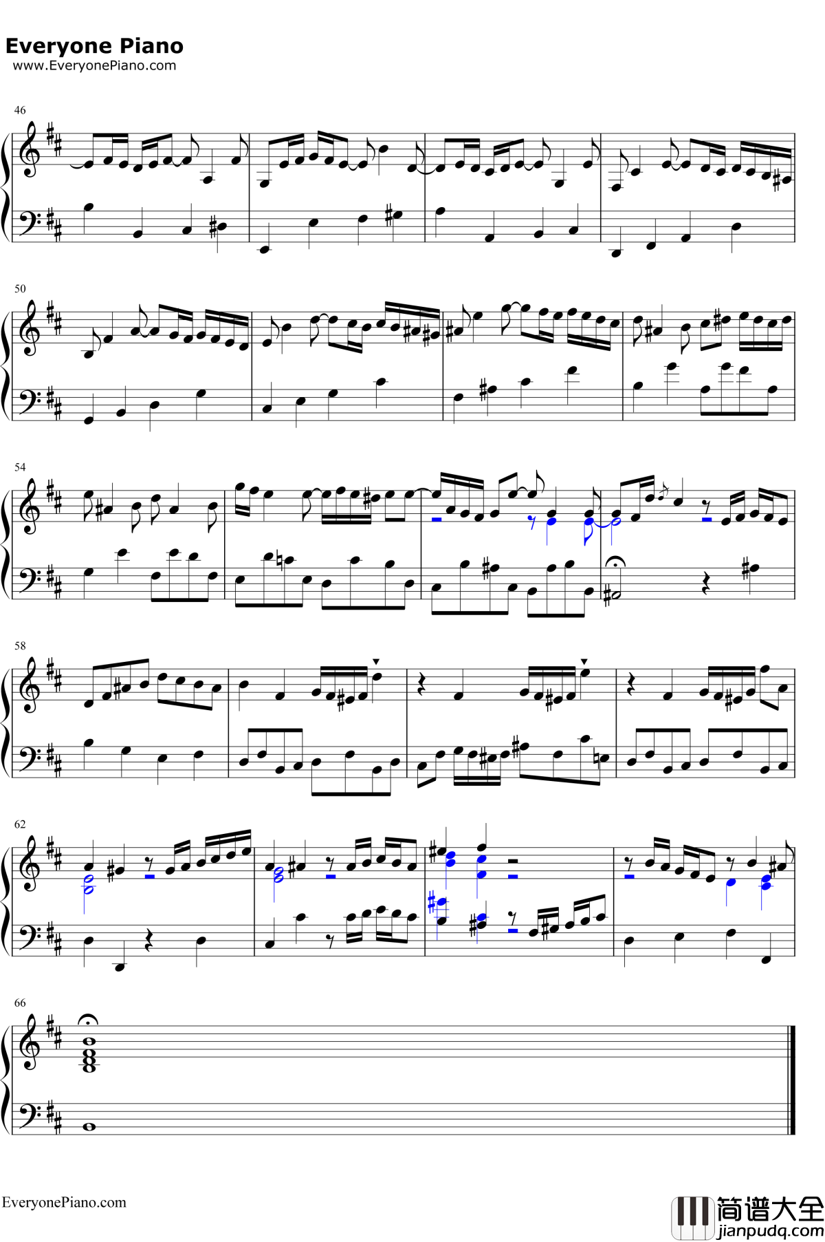 巴赫前奏曲钢琴谱_巴赫