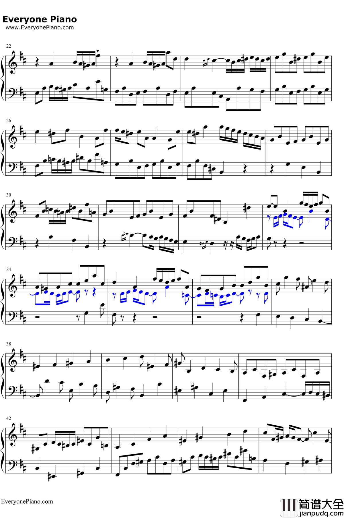 巴赫前奏曲钢琴谱_巴赫