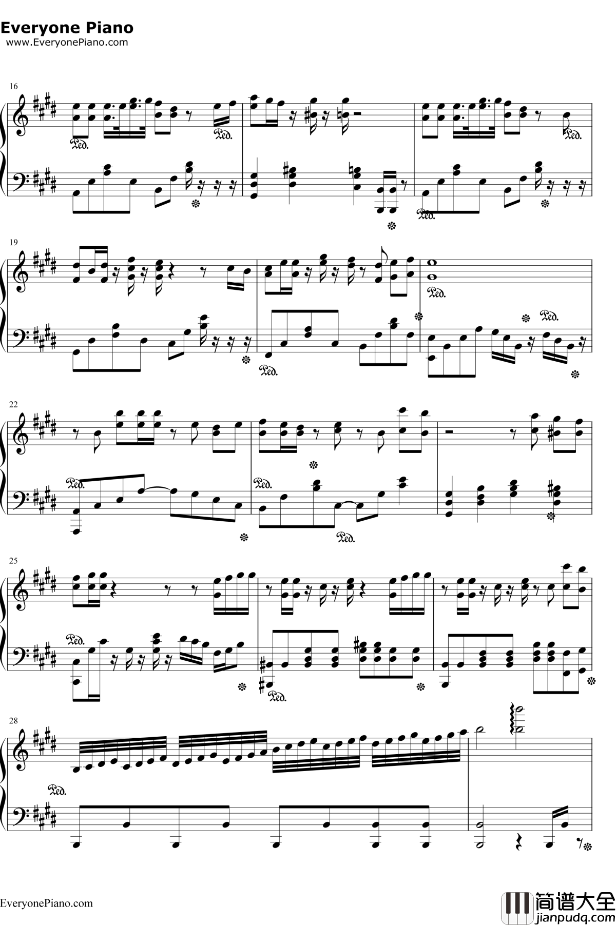 爱してるばんざーい！钢琴谱_μ's_ラブライブ!插曲