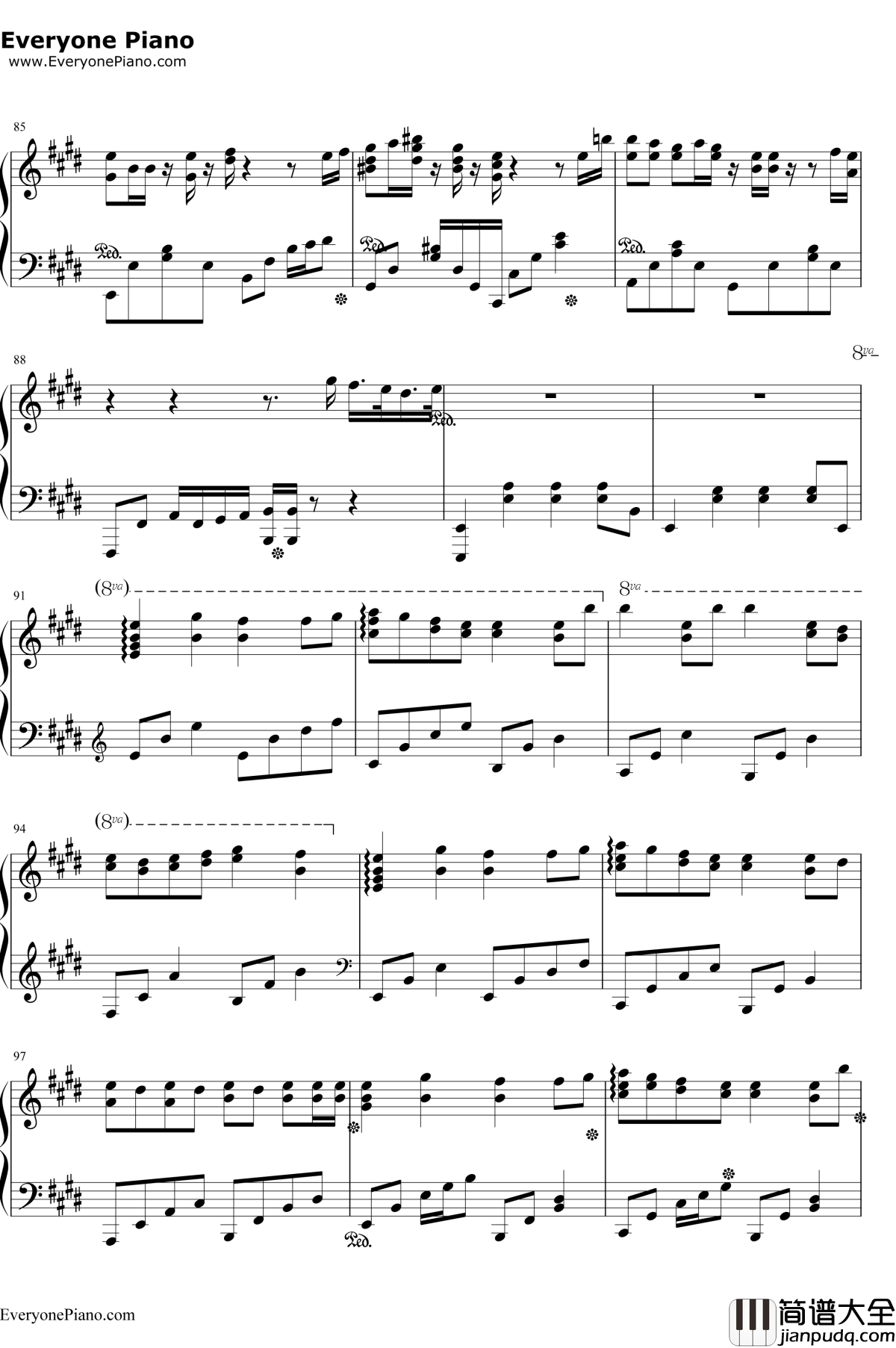 爱してるばんざーい！钢琴谱_μ's_ラブライブ!插曲