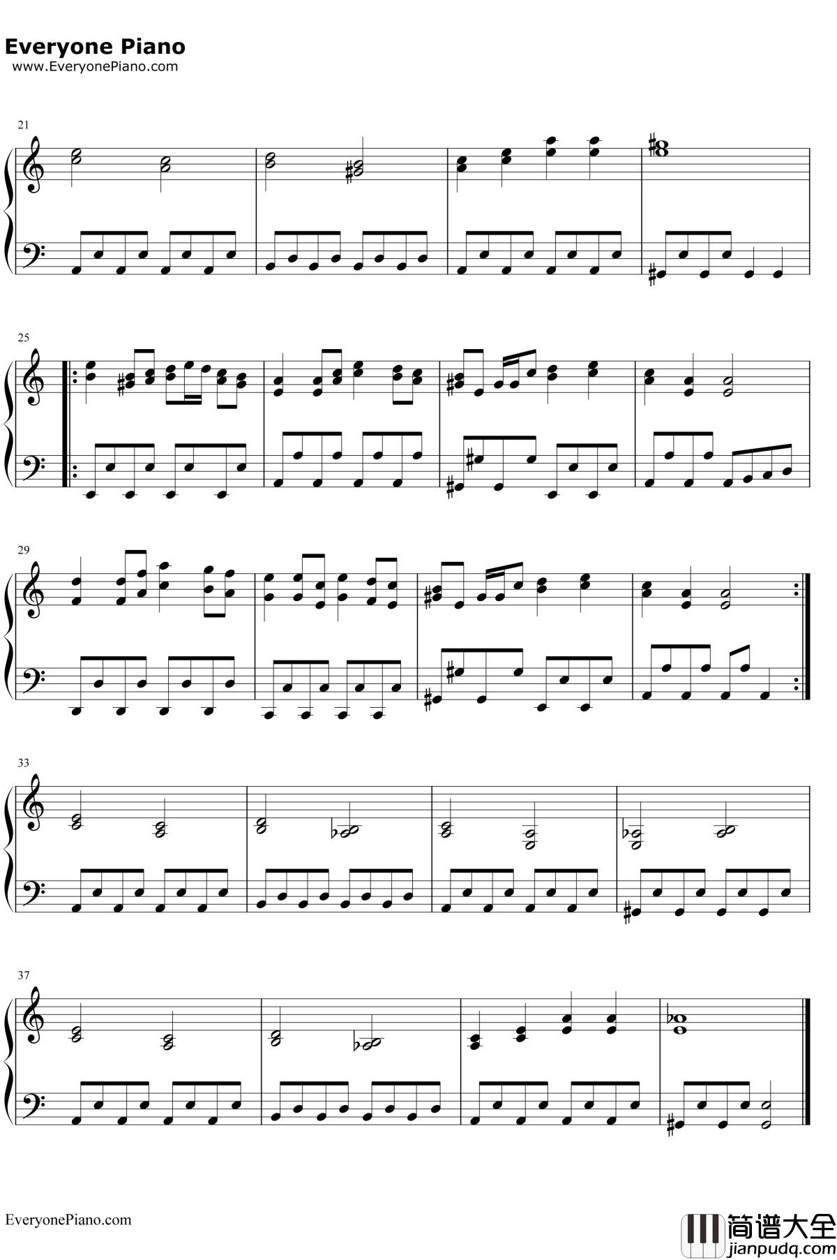 Korobeiniki钢琴谱_NikolayNekrasov_货郎_俄罗斯方块BGM