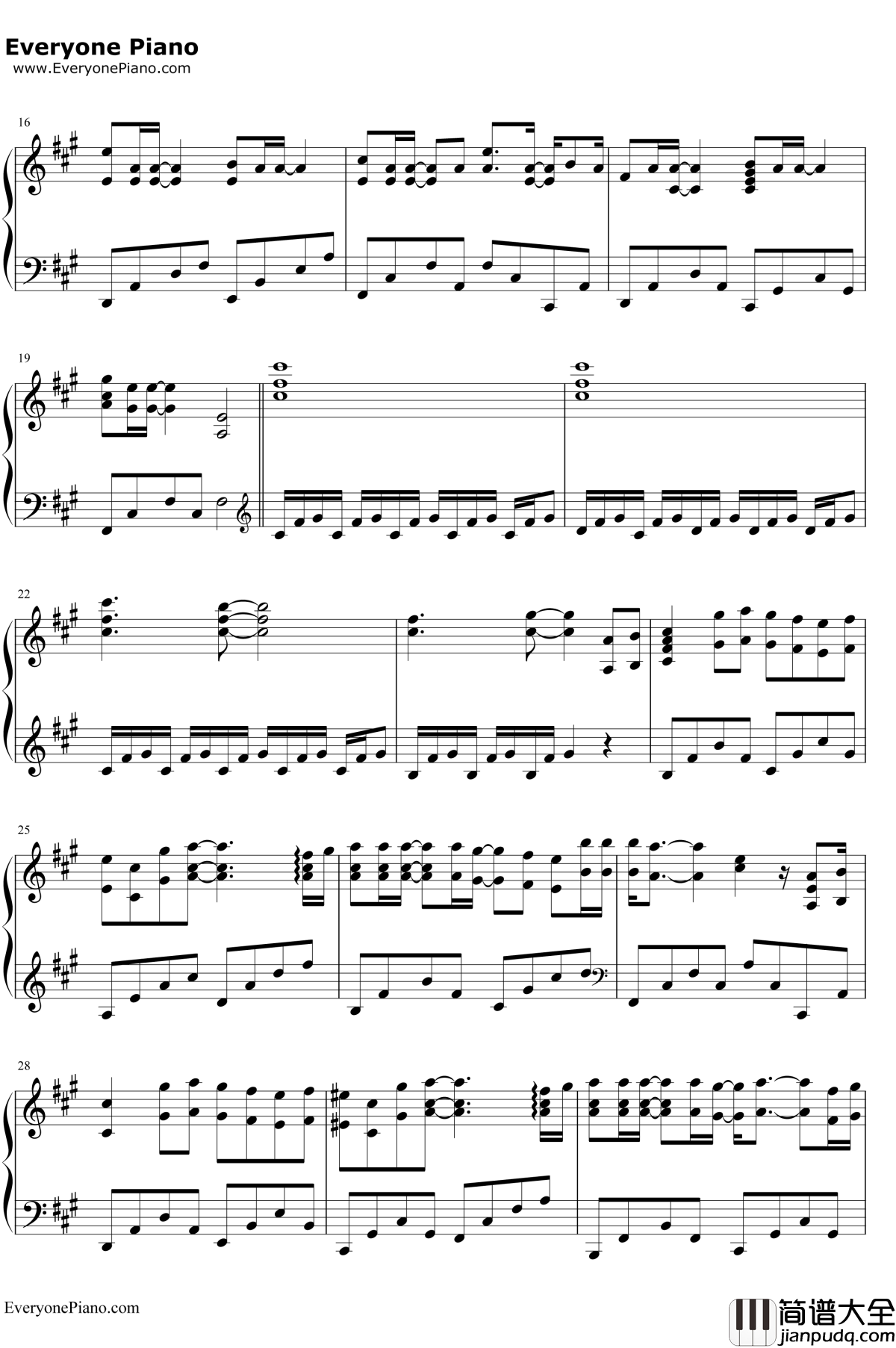 Itsuka钢琴谱_泽野弘之_阳光照耀的未来主题曲