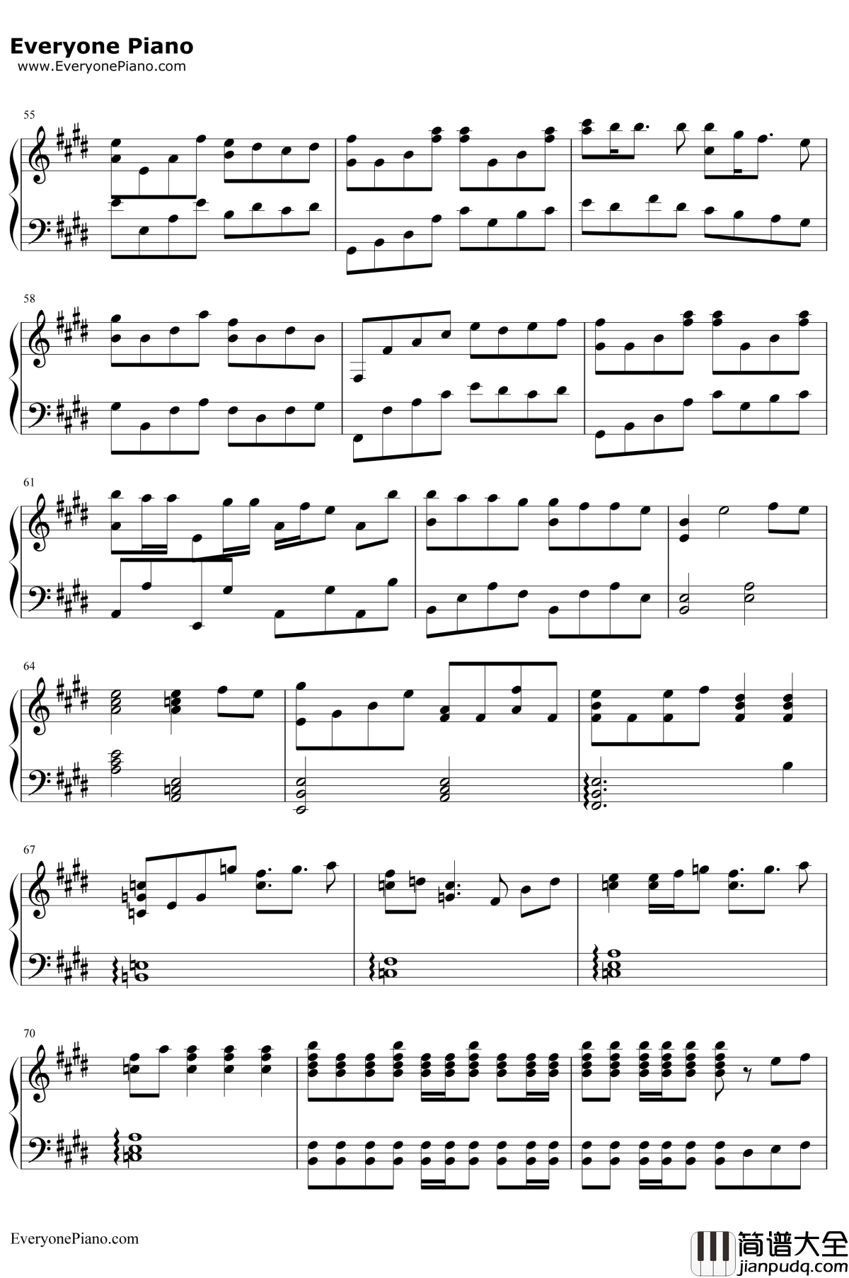 帰るから钢琴谱_BlueDrops_天降之物F片尾曲