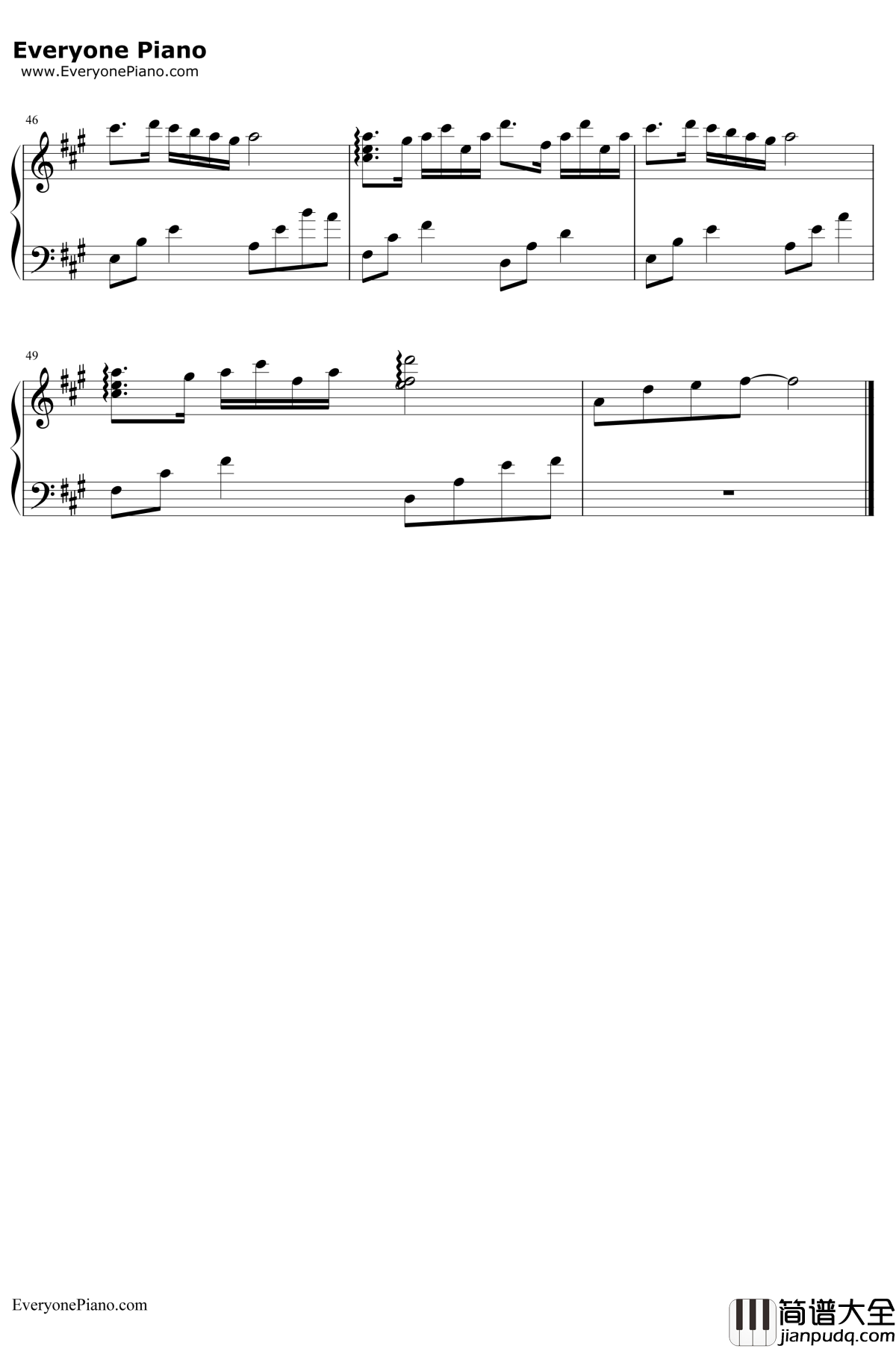 Mirror_Night钢琴谱_V.K克_Deemo游戏音乐