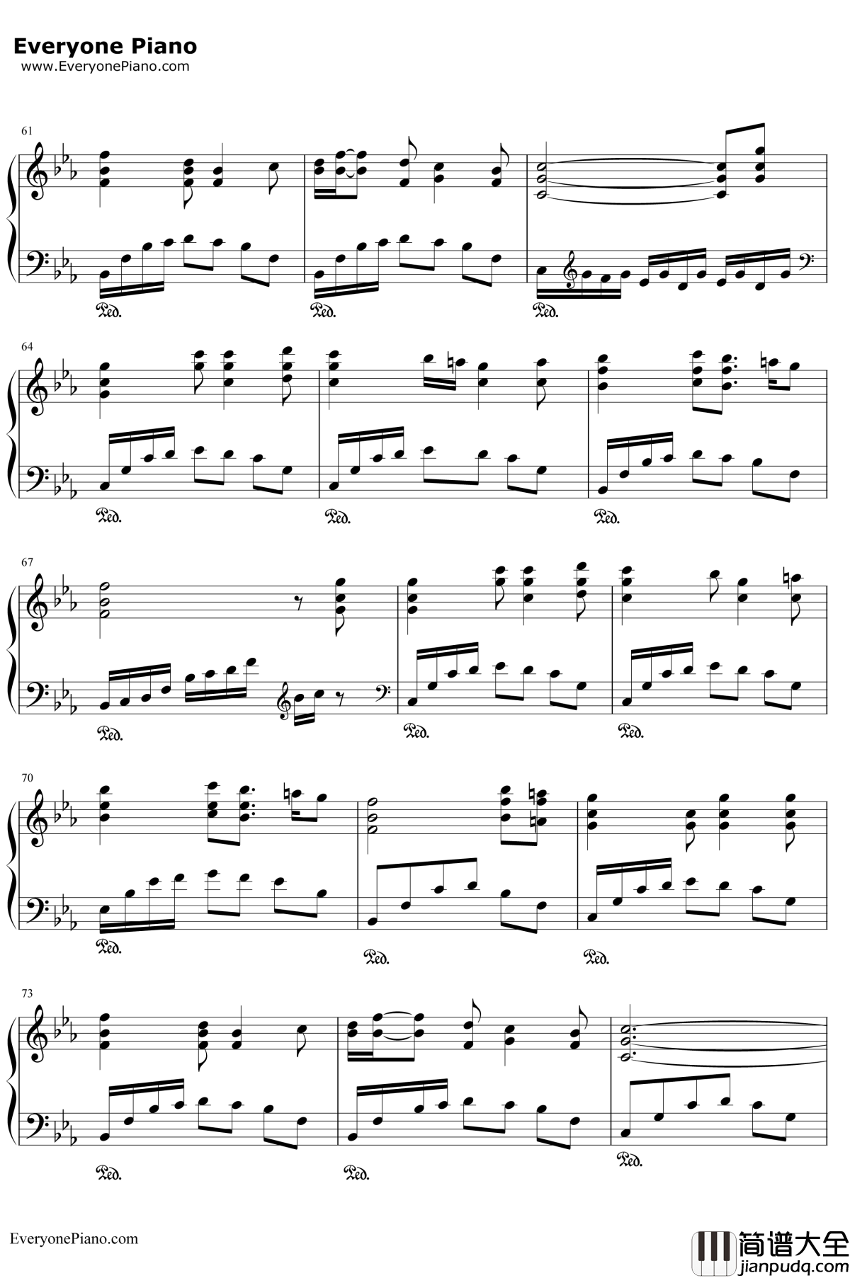 史班赛山钢琴谱_未知