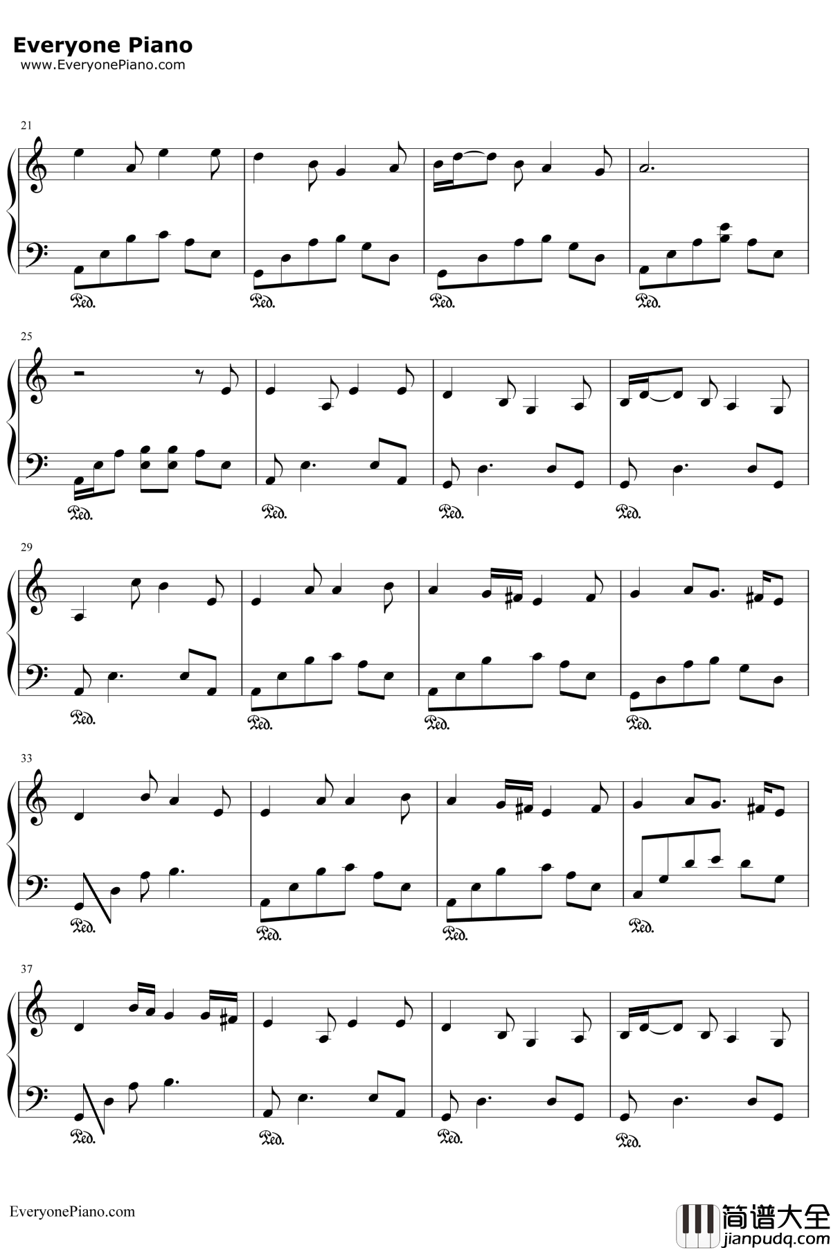 史班赛山钢琴谱_未知