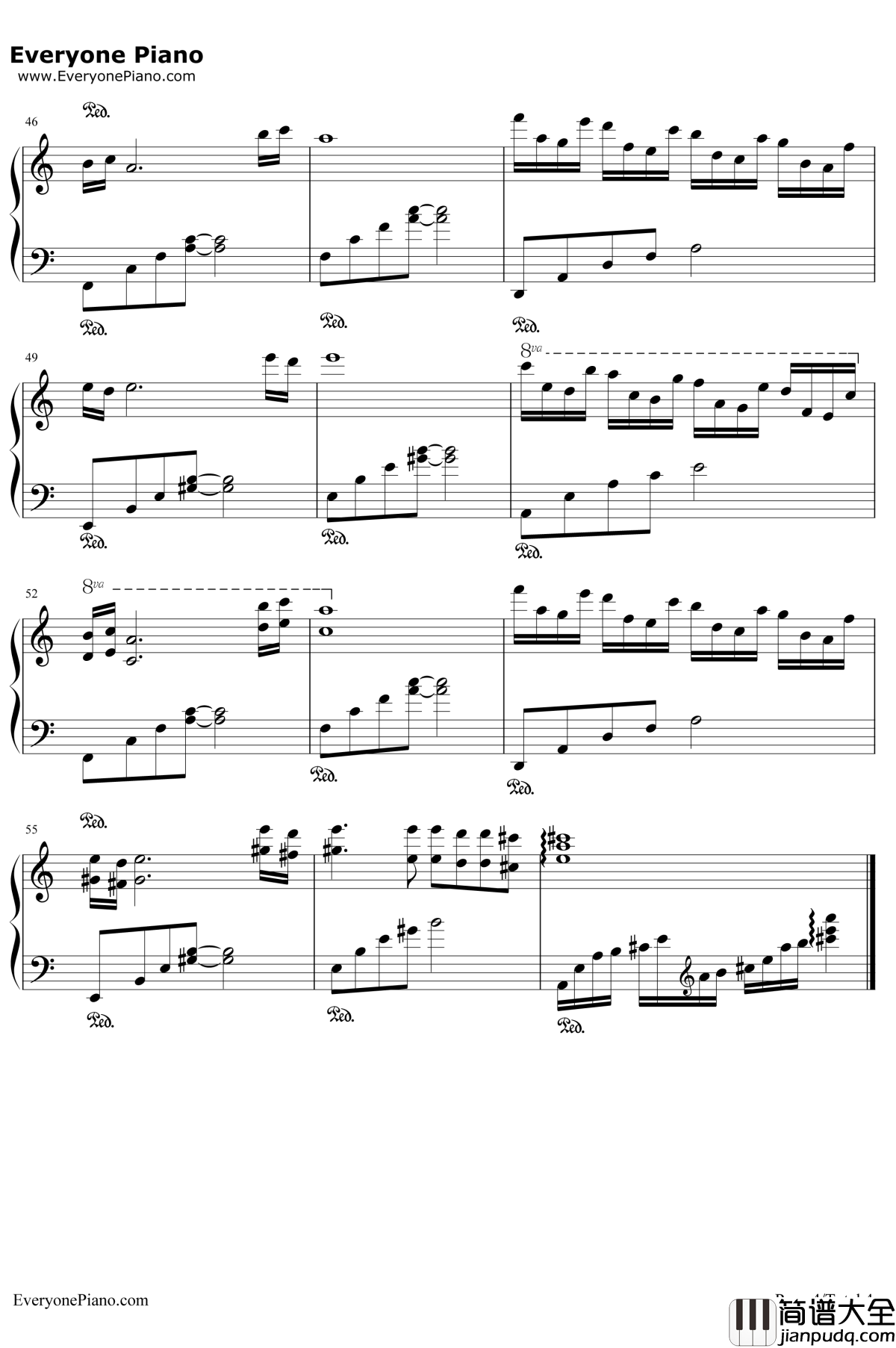 渡情钢琴谱_左宏元张慧清_新白娘子传奇片尾曲