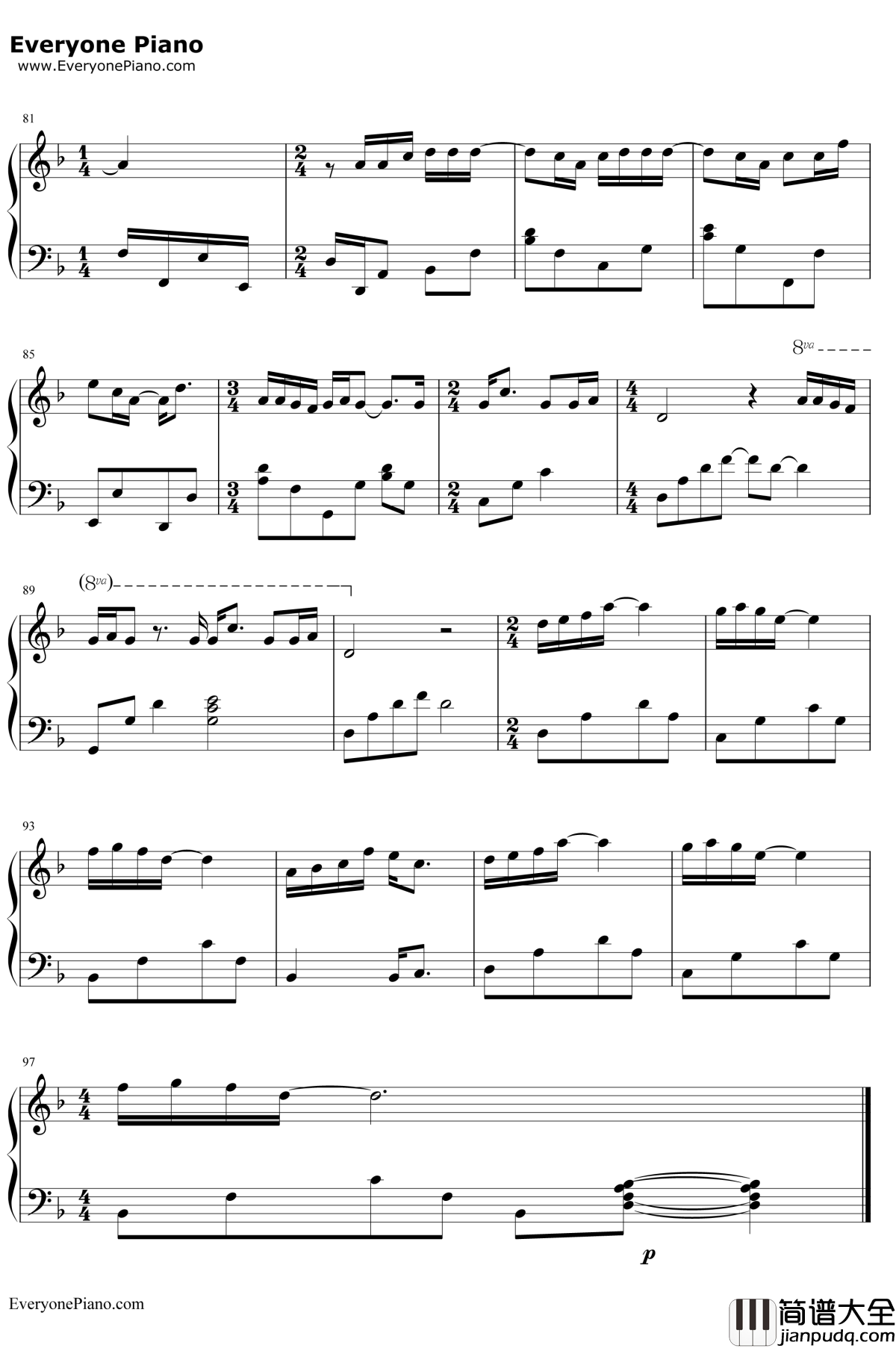 等一分钟钢琴谱__徐誉滕