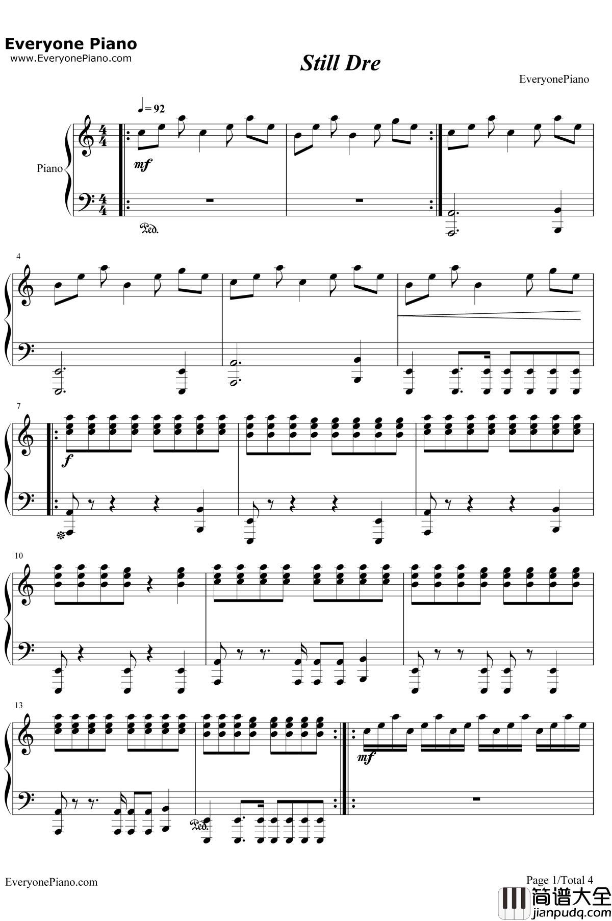 Still_D._R._E钢琴谱_Dr.Dre