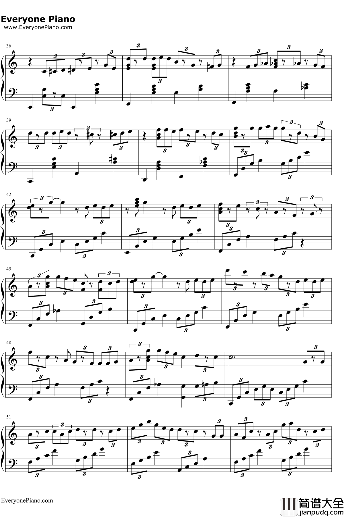 圣诞结钢琴谱__陈奕迅