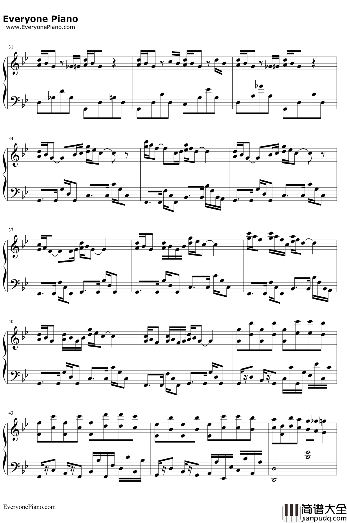 婚礼狂想曲钢琴谱_未知