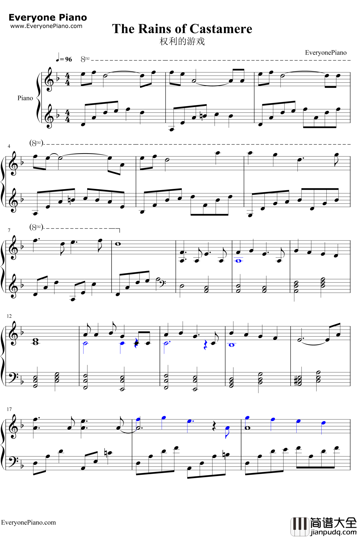 The_Rains_of_Castamere钢琴谱_MattBerningerTheNational_权利的游戏OST