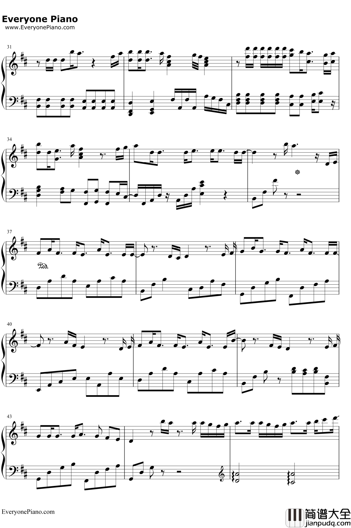 旅立ちの日に钢琴谱__川岛爱