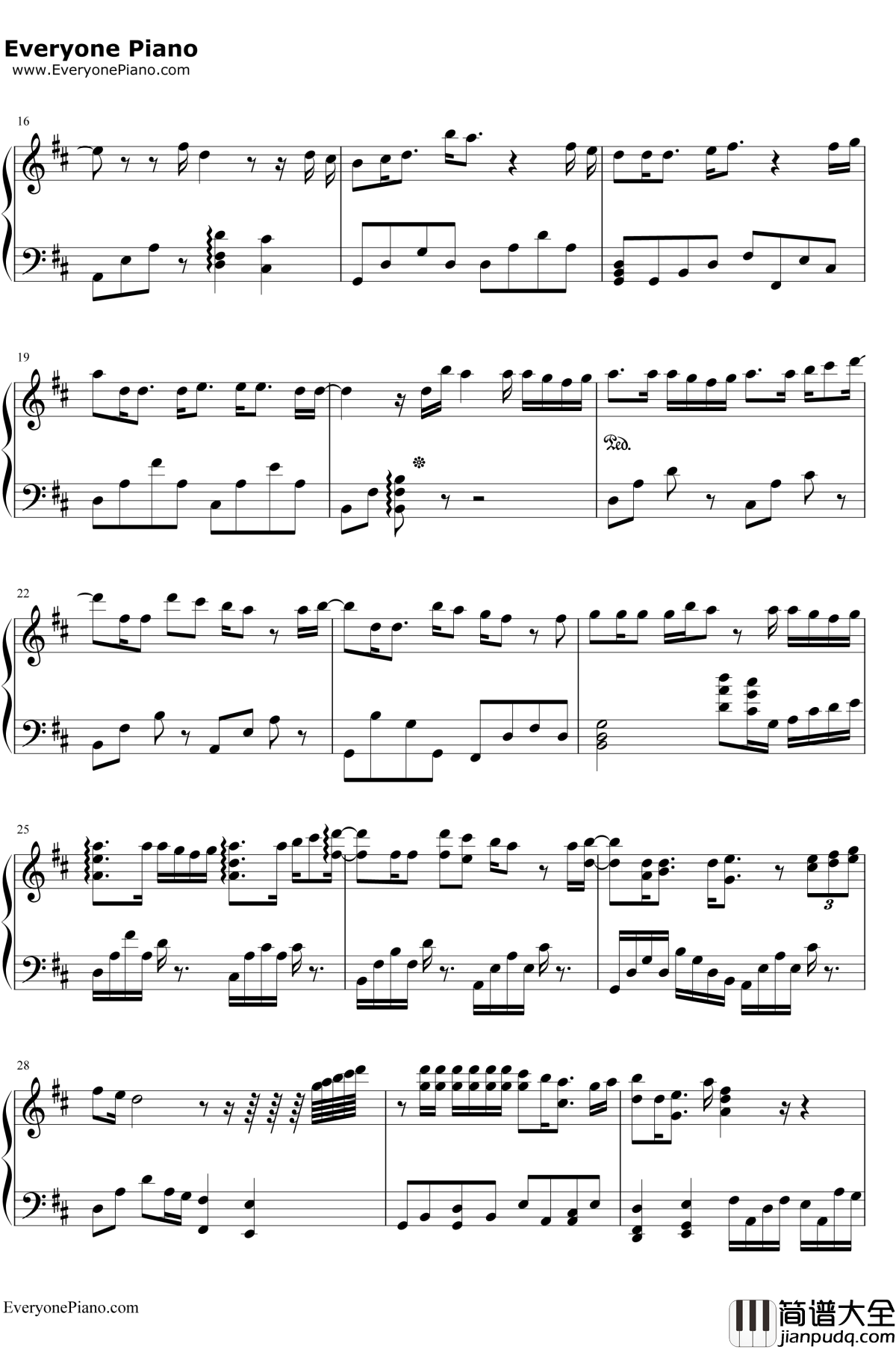 旅立ちの日に钢琴谱__川岛爱