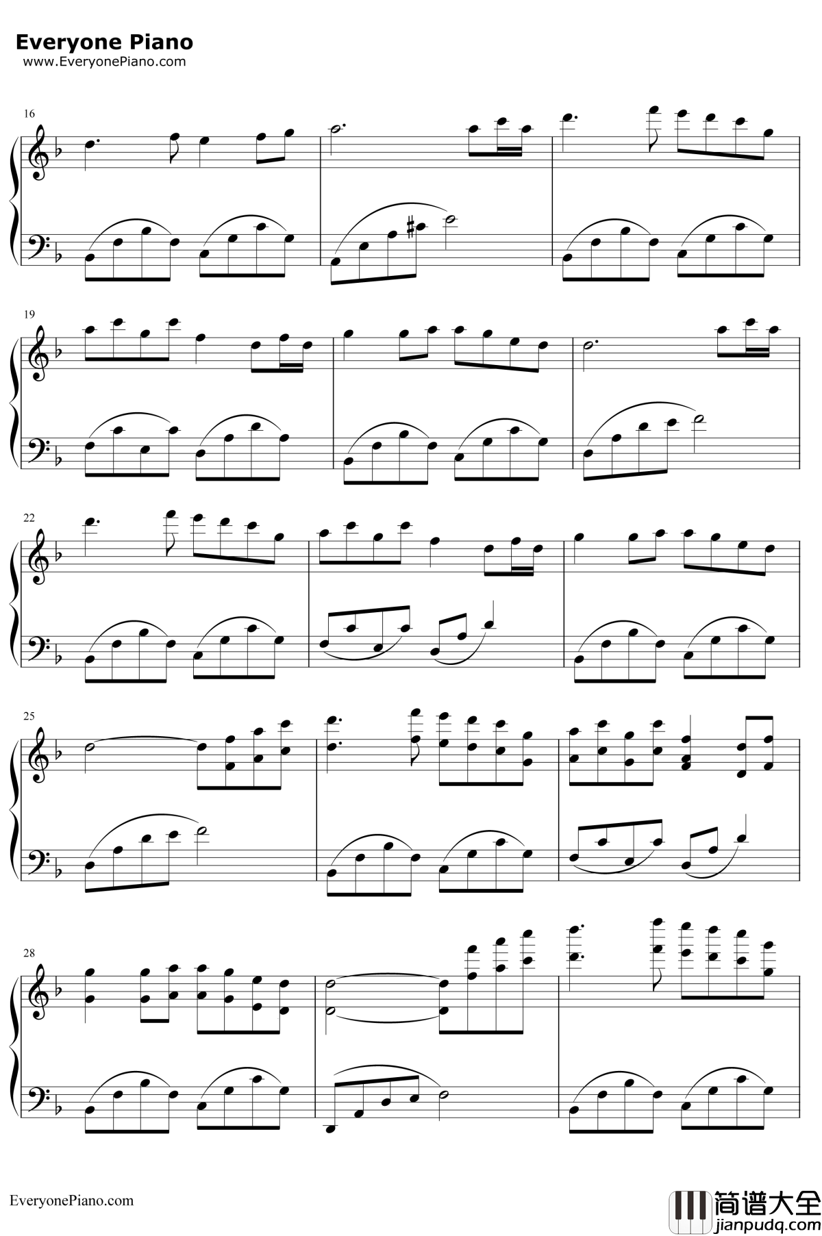 优美的小调钢琴谱___张宇桦