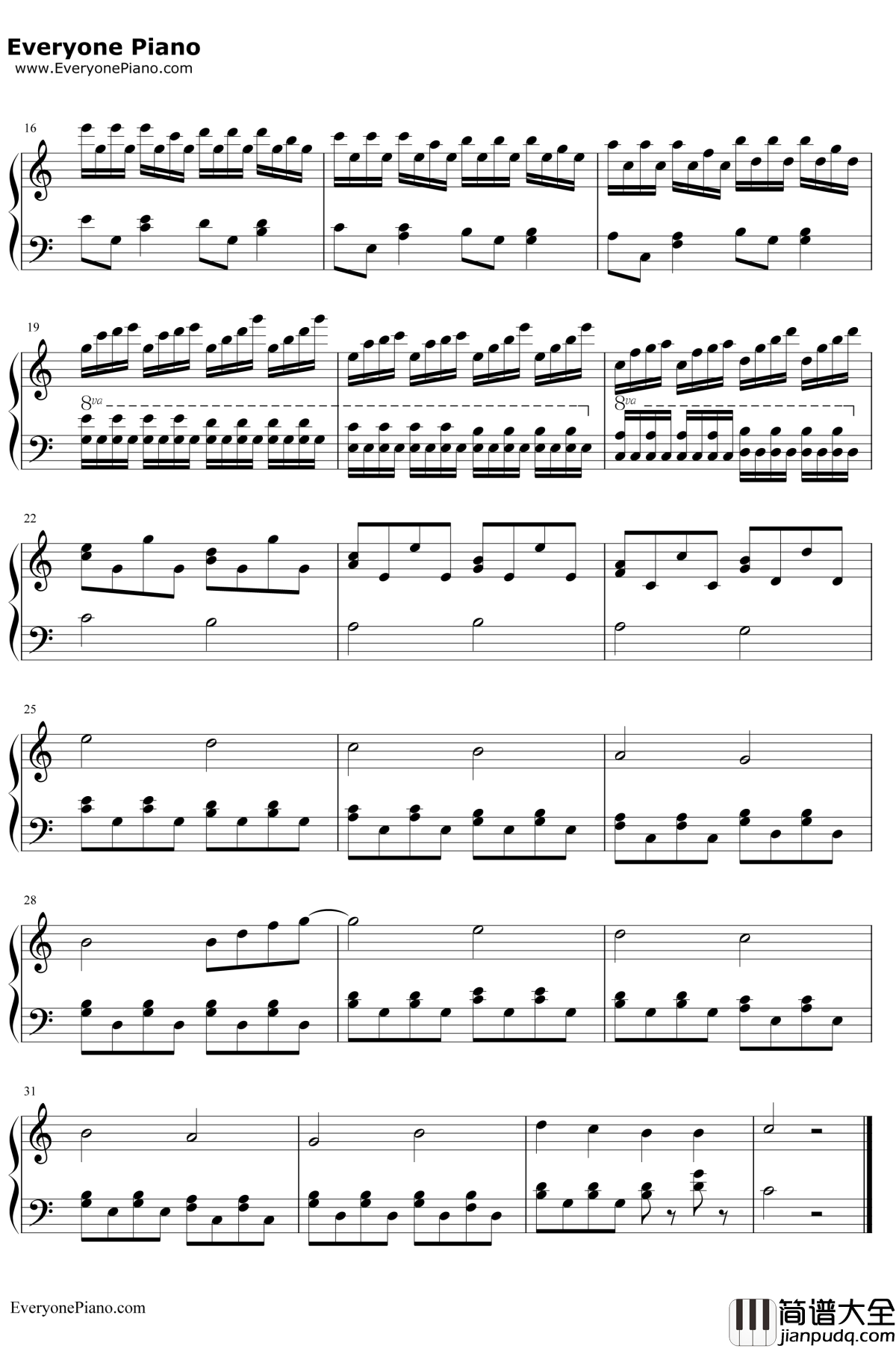 宫崎骏のTOTORO钢琴谱_未知