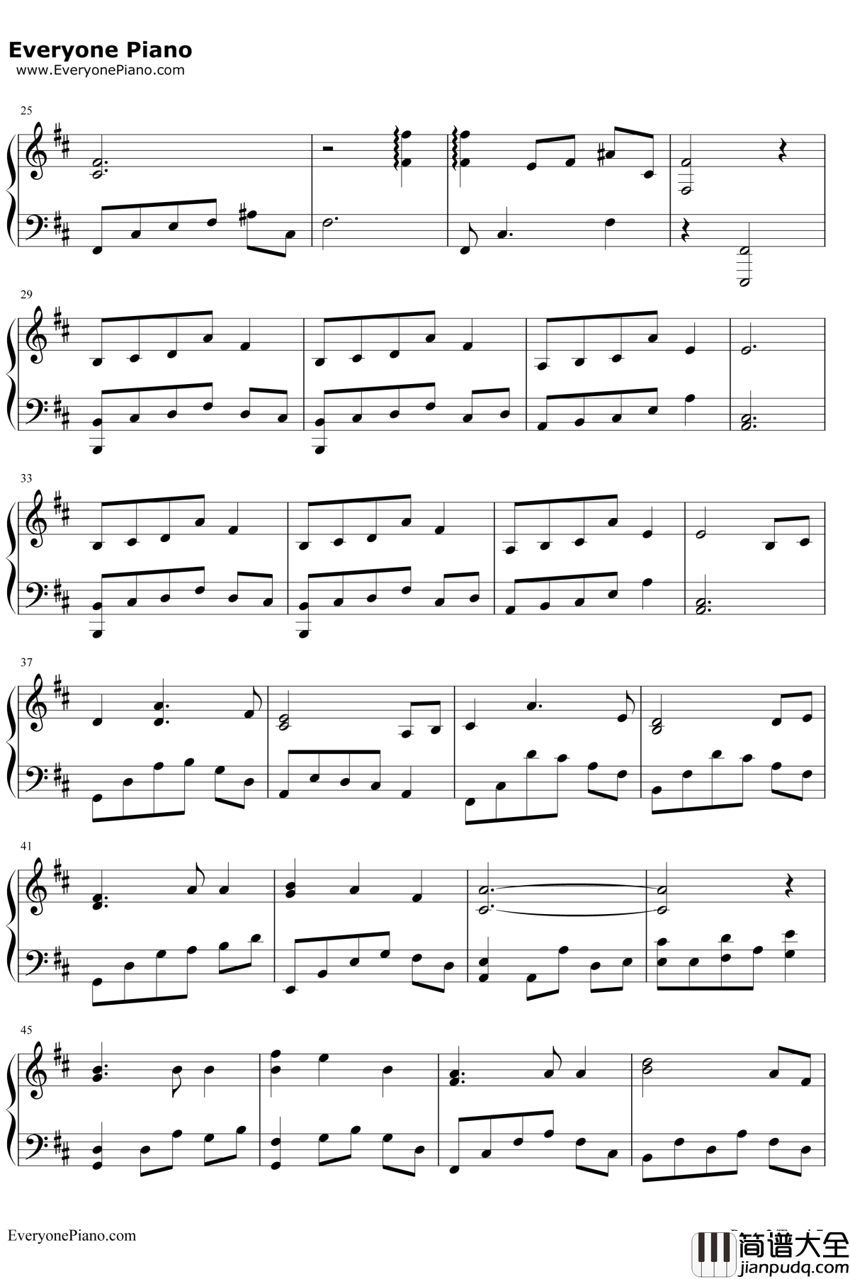 失忆蝴蝶钢琴谱__陈奕迅