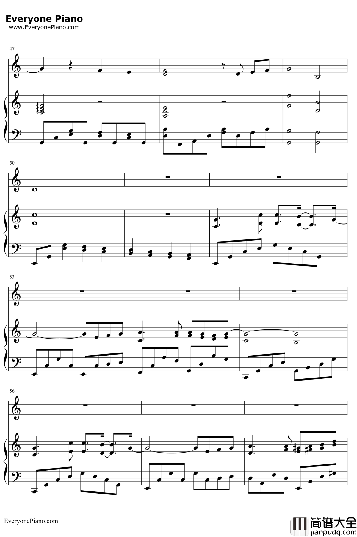 宫崎骏的天空与河流钢琴谱_未知