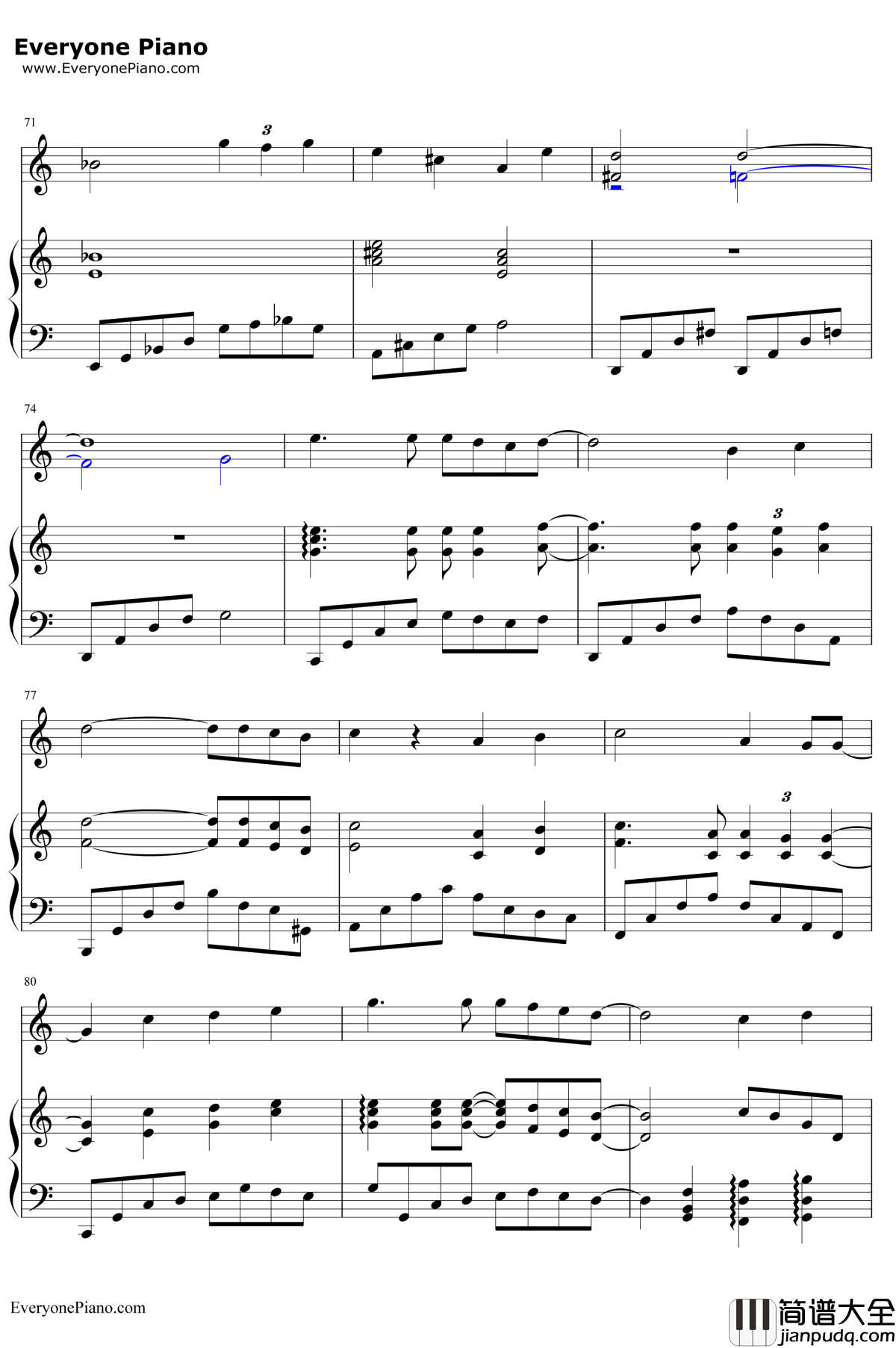 宫崎骏的天空与河流钢琴谱_未知