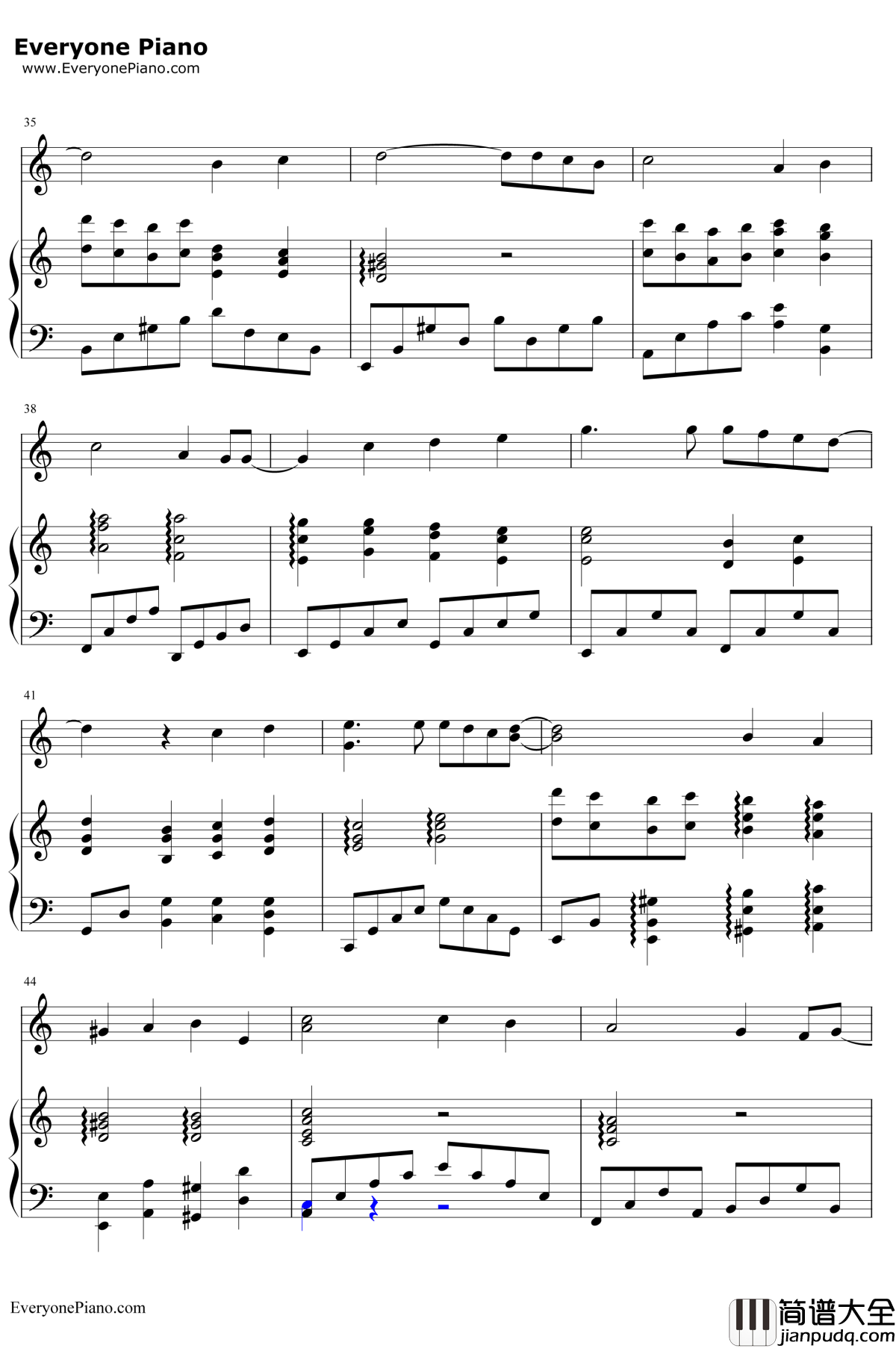 宫崎骏的天空与河流钢琴谱_未知