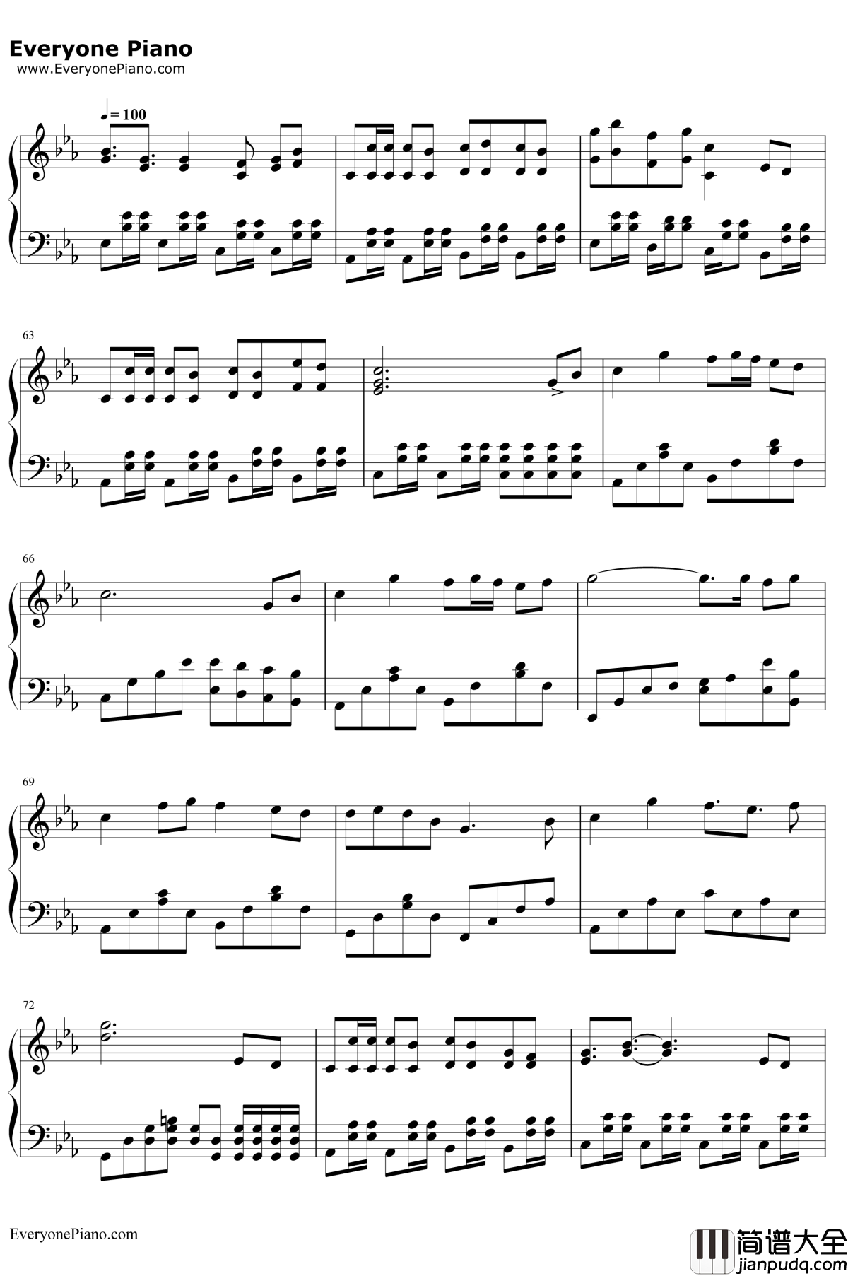 新九九八十一钢琴谱_泠鸢yousa