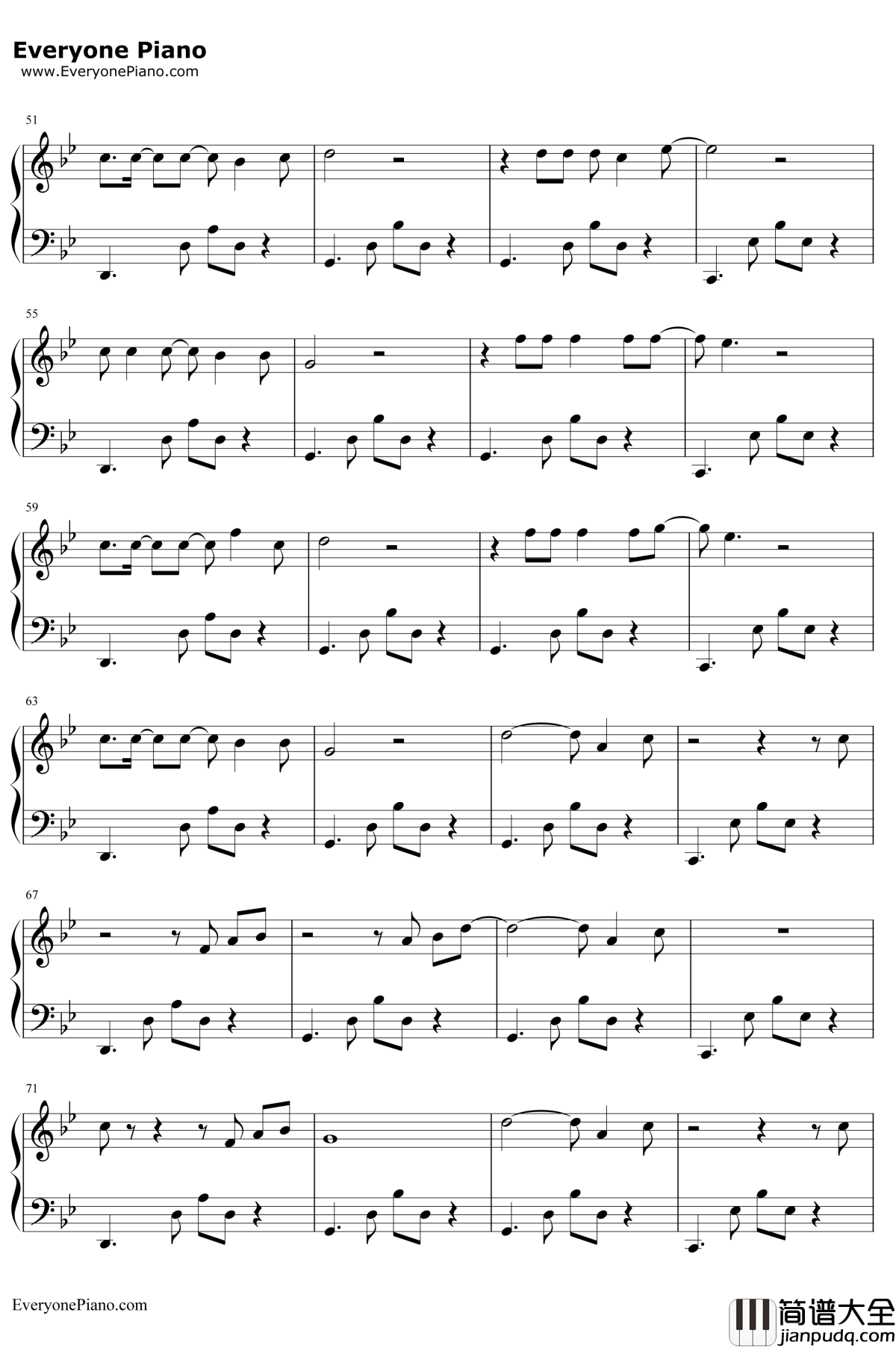 渡钢琴谱_薛之谦