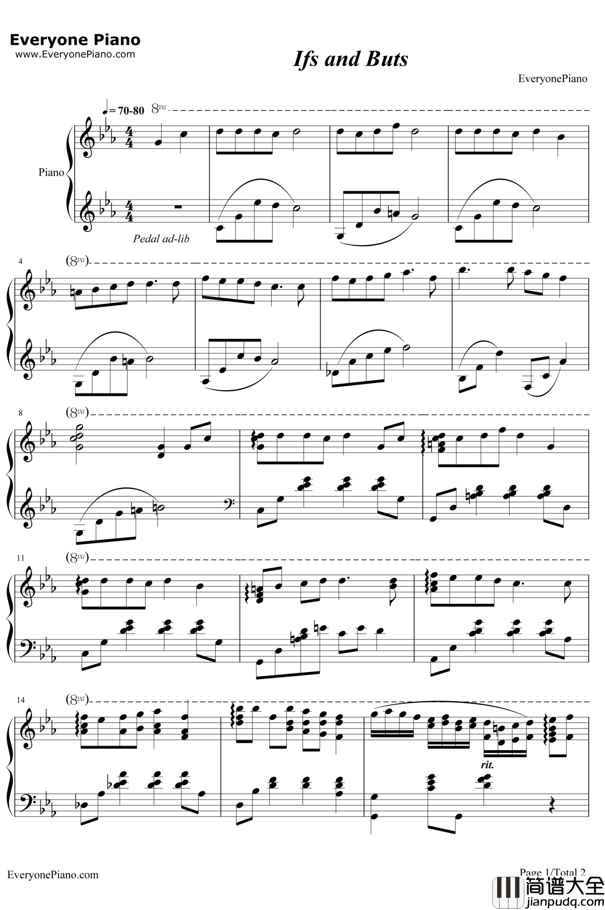Ifs_and_Buts钢琴谱_阿保刚