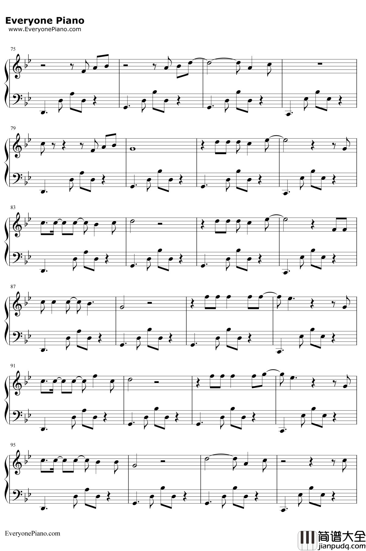 渡钢琴谱_薛之谦