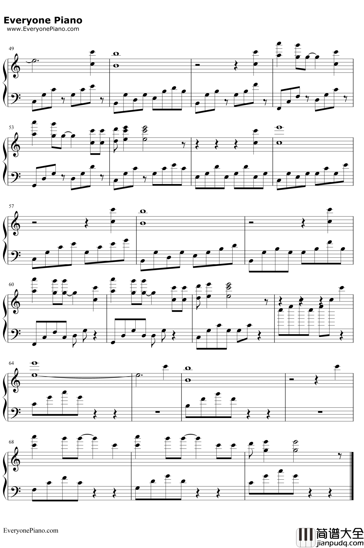 瞬间钢琴谱__邓紫棋