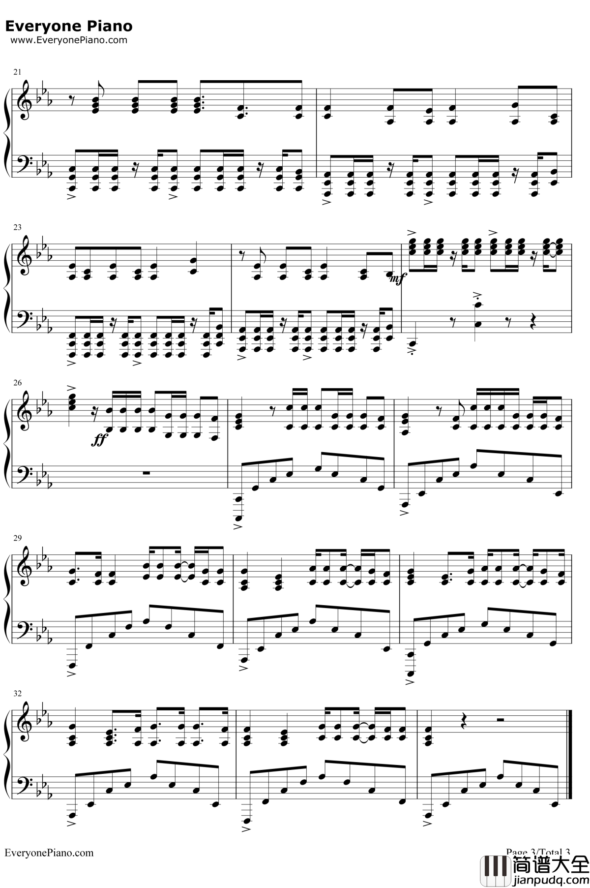 The_Last_of_the_Real_Ones钢琴谱_FallOutBoy