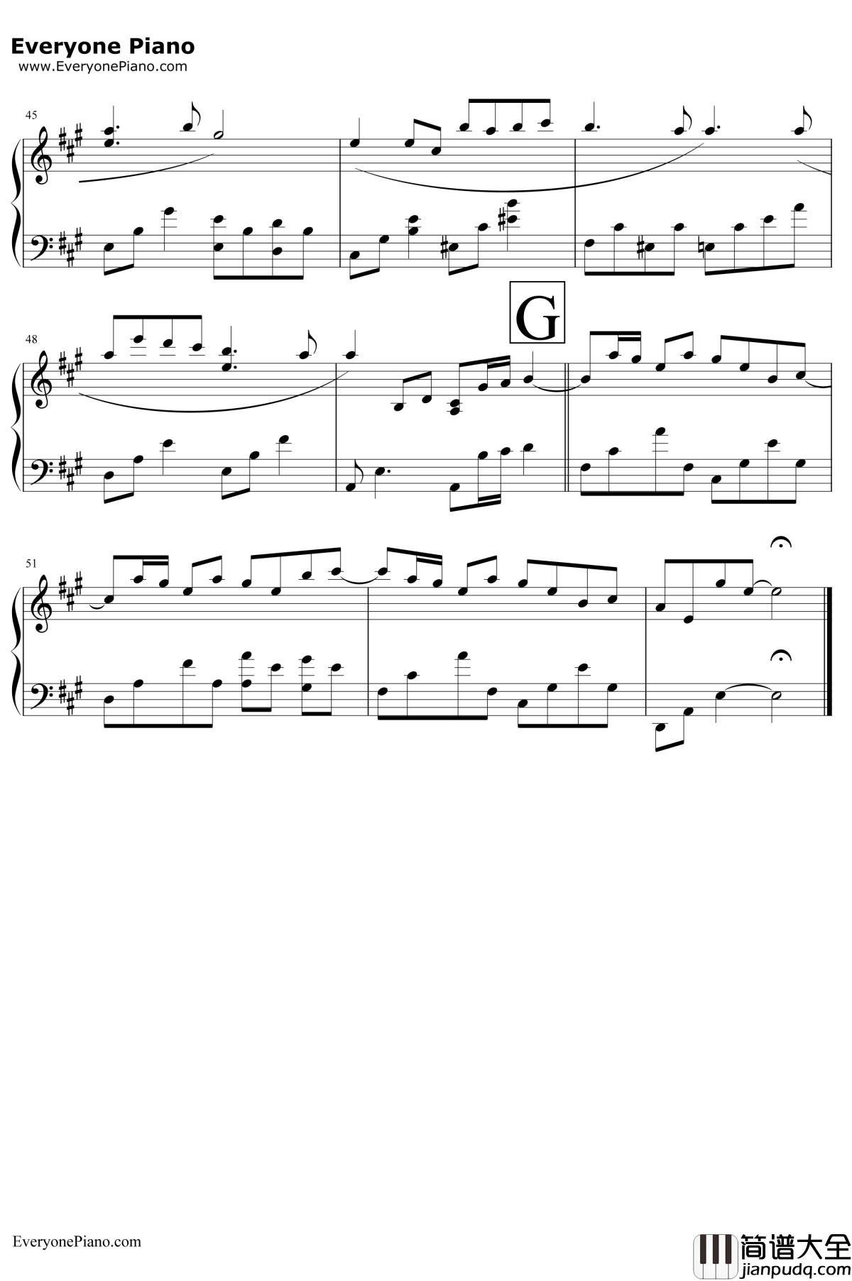 亲爱的那不是爱情钢琴谱__张韶涵